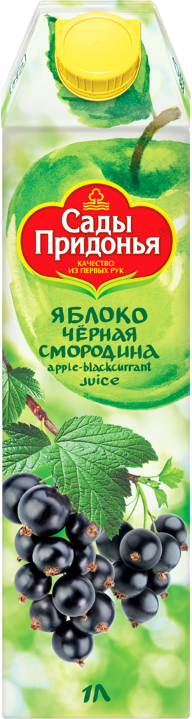 Изображение товара Сок САДЫ ПРИДОНЬЯ Яблоко, черная смородина осветленный восстановленный, 1л