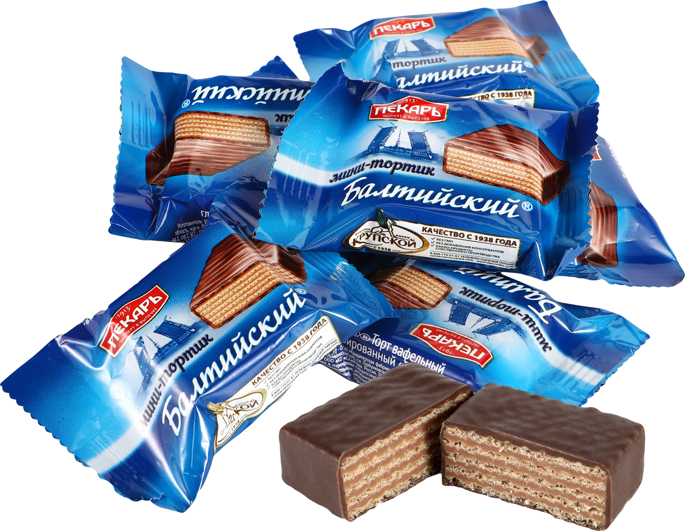 Изображение товара Конфеты ПЕКАРЬ Балтийский мини-тортик вафельные покрытые шоколадом  весовые