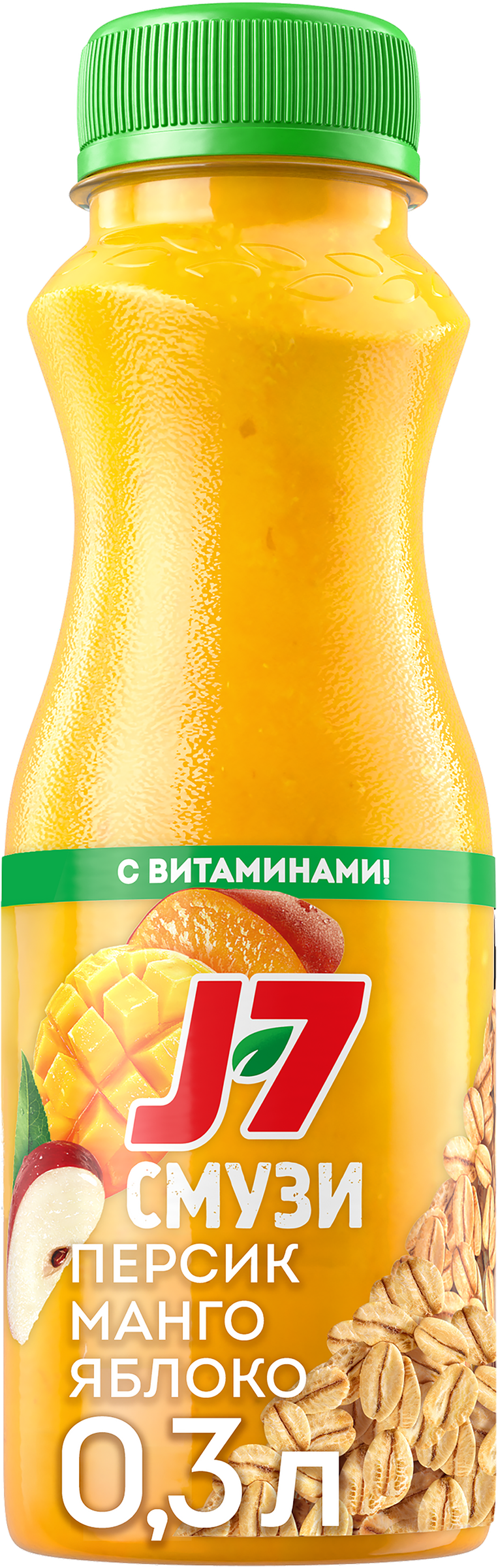Изображение товара Фруктовый напиток J7 из яблок, персиков и манго с овсяными хлопьями 300мл