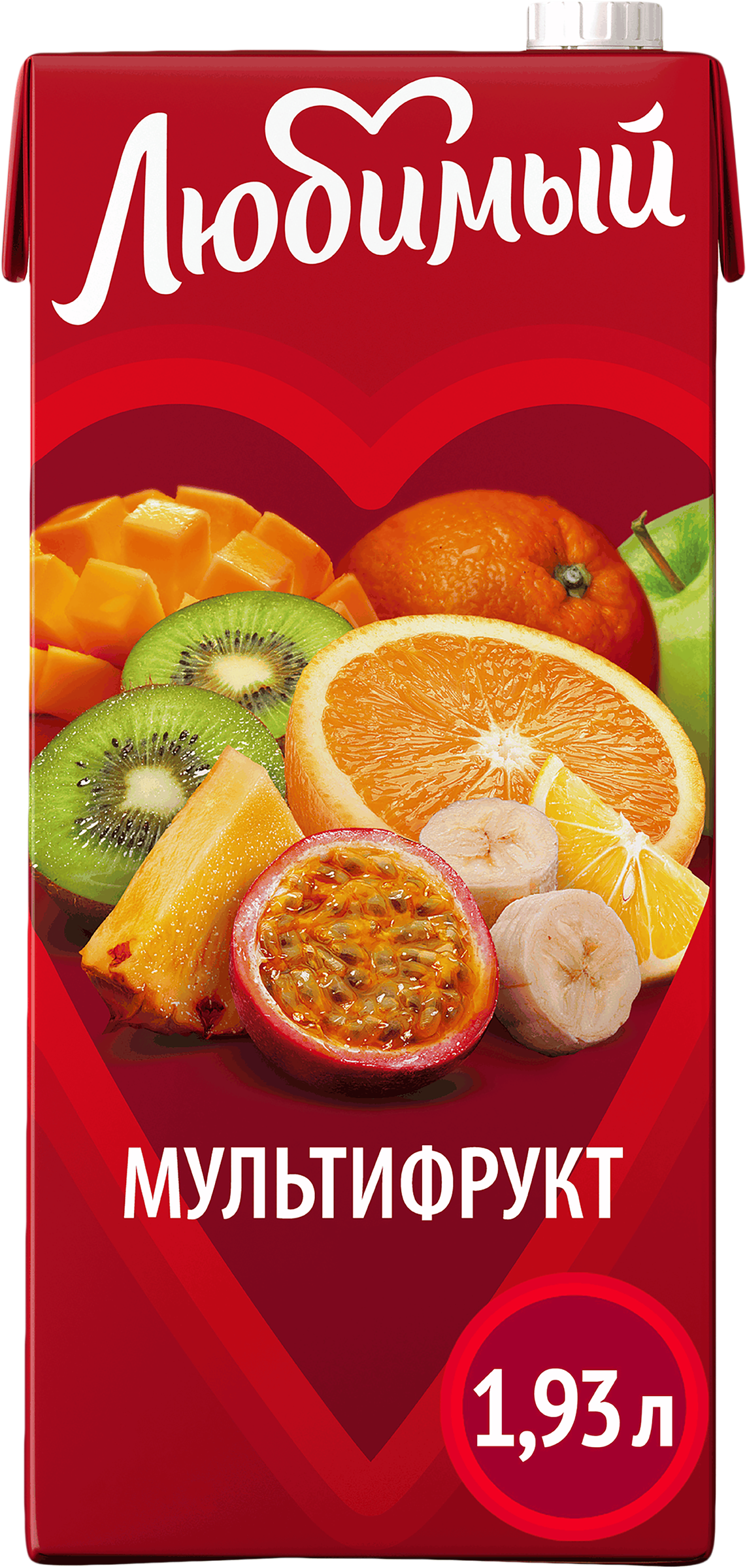 Изображение товара Напиток сокосодержащий ЛЮБИМЫЙ Тропический микс 1.93л мультифруктовый без добавления красителей