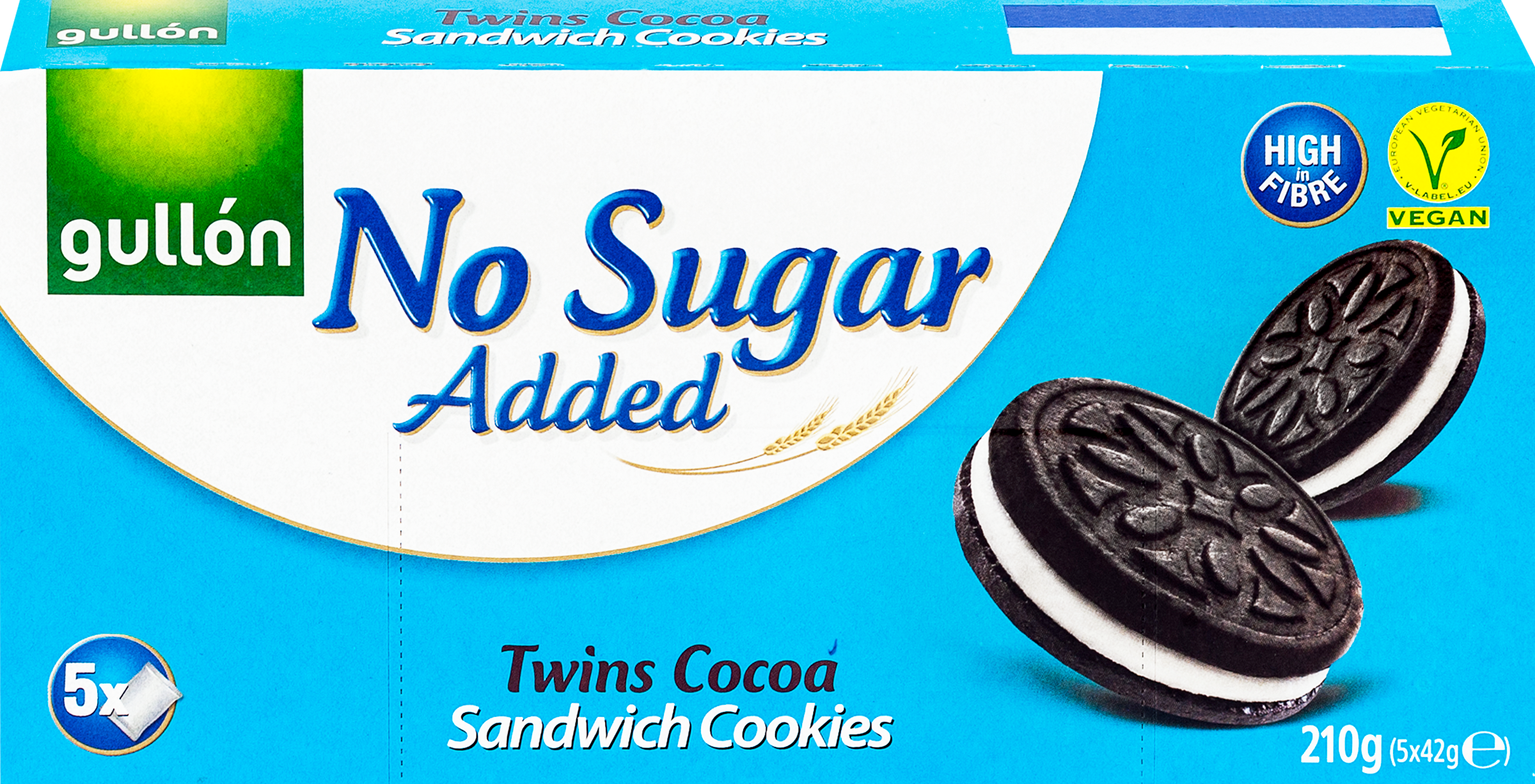 Изображение товара Печенье GULLON Twins без сахара 210г классическое шоколадное с начинкой