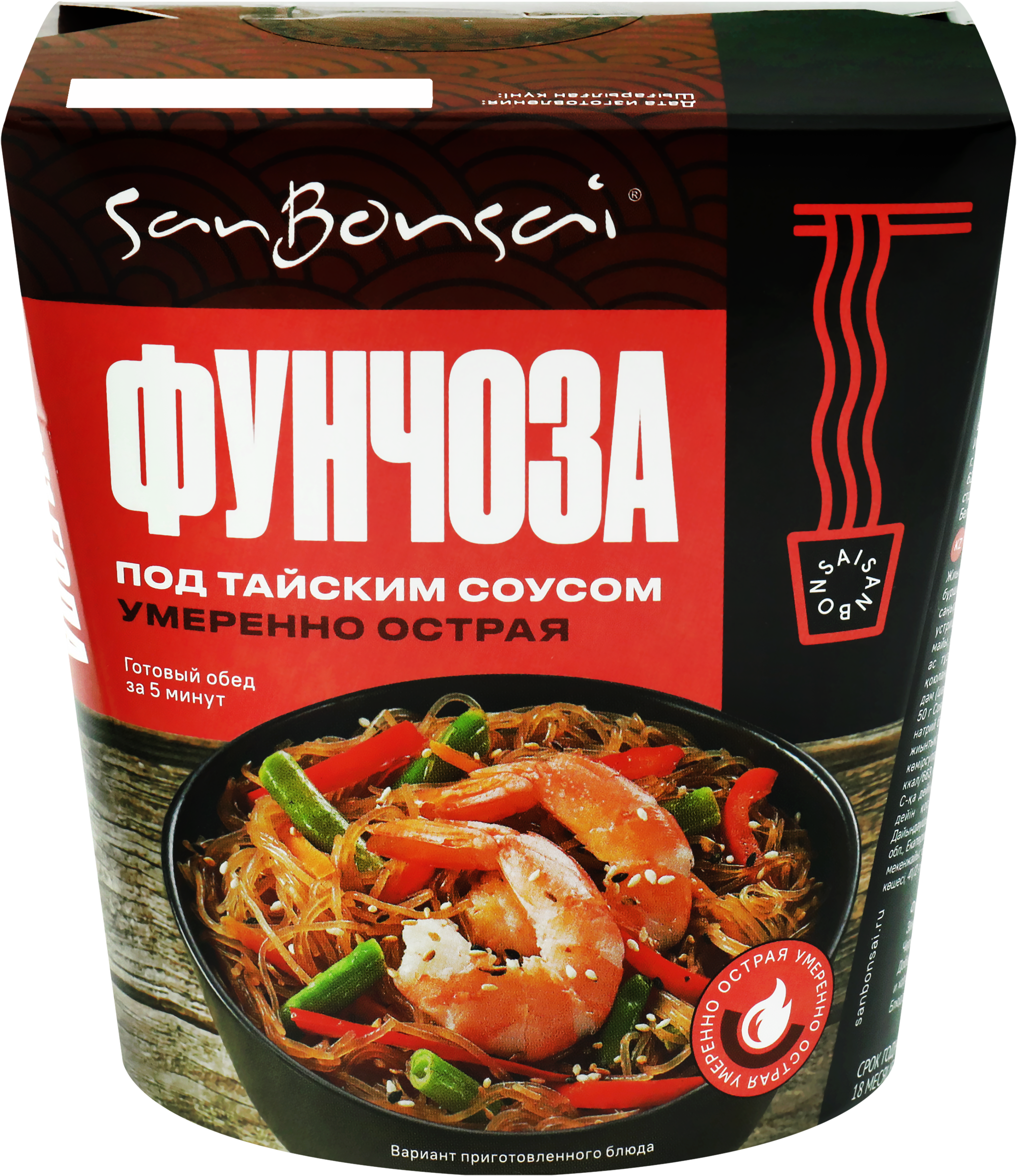 Изображение товара Вермишель SANBONSAI Фунчоза под тайским соусом, 120г