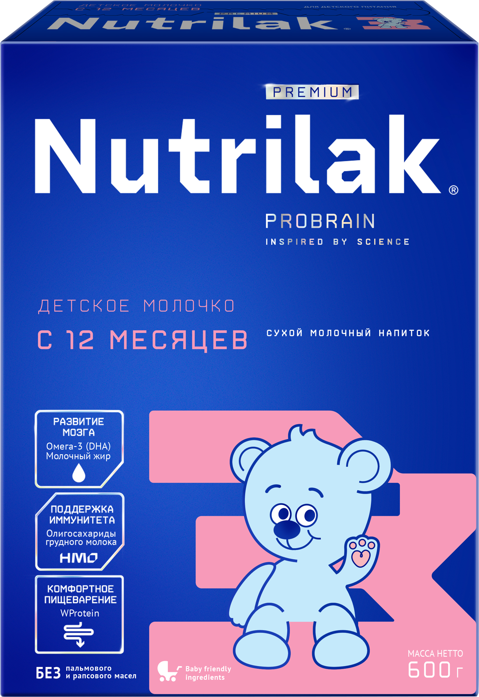 Изображение товара Напиток молочный NUTRILAK Premium 3, с 12 месяцев, 600г