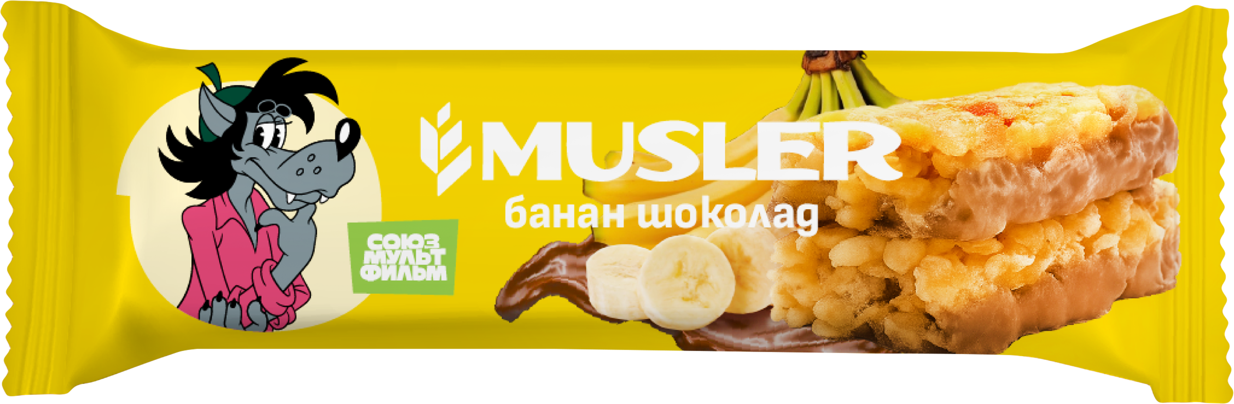 Изображение товара Батончик мюсли MUSLER Банан в темной глазури, 30г