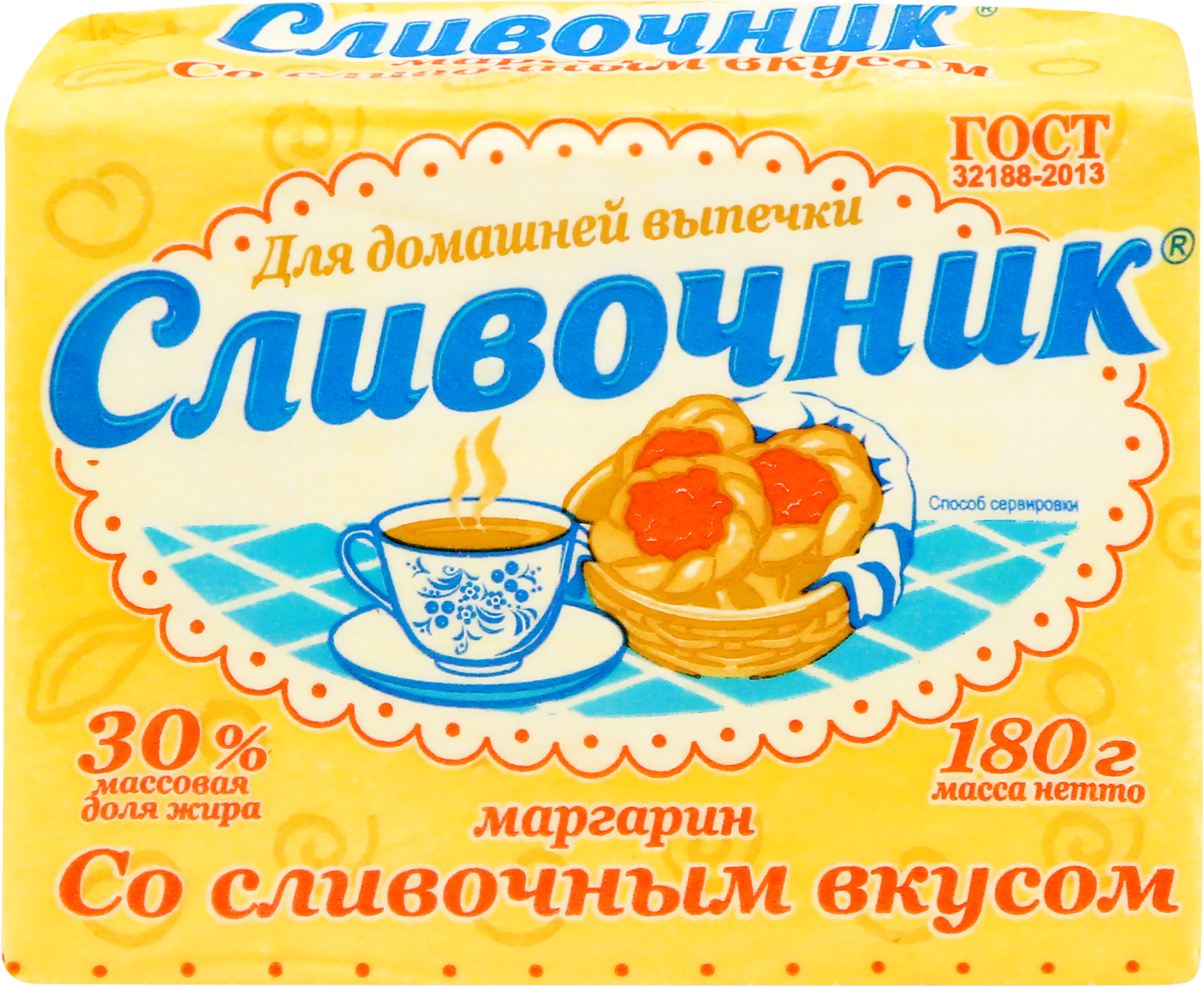 Изображение товара Мягкий маргарин сливочный 30% для выпечки и кулинарии 180г