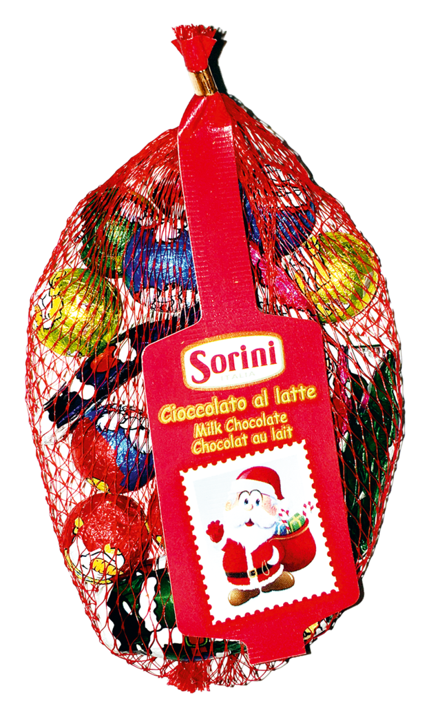 Изображение товара Набор конфет SORINI Christmas net из молочного шоколада с начинками и без, 100г