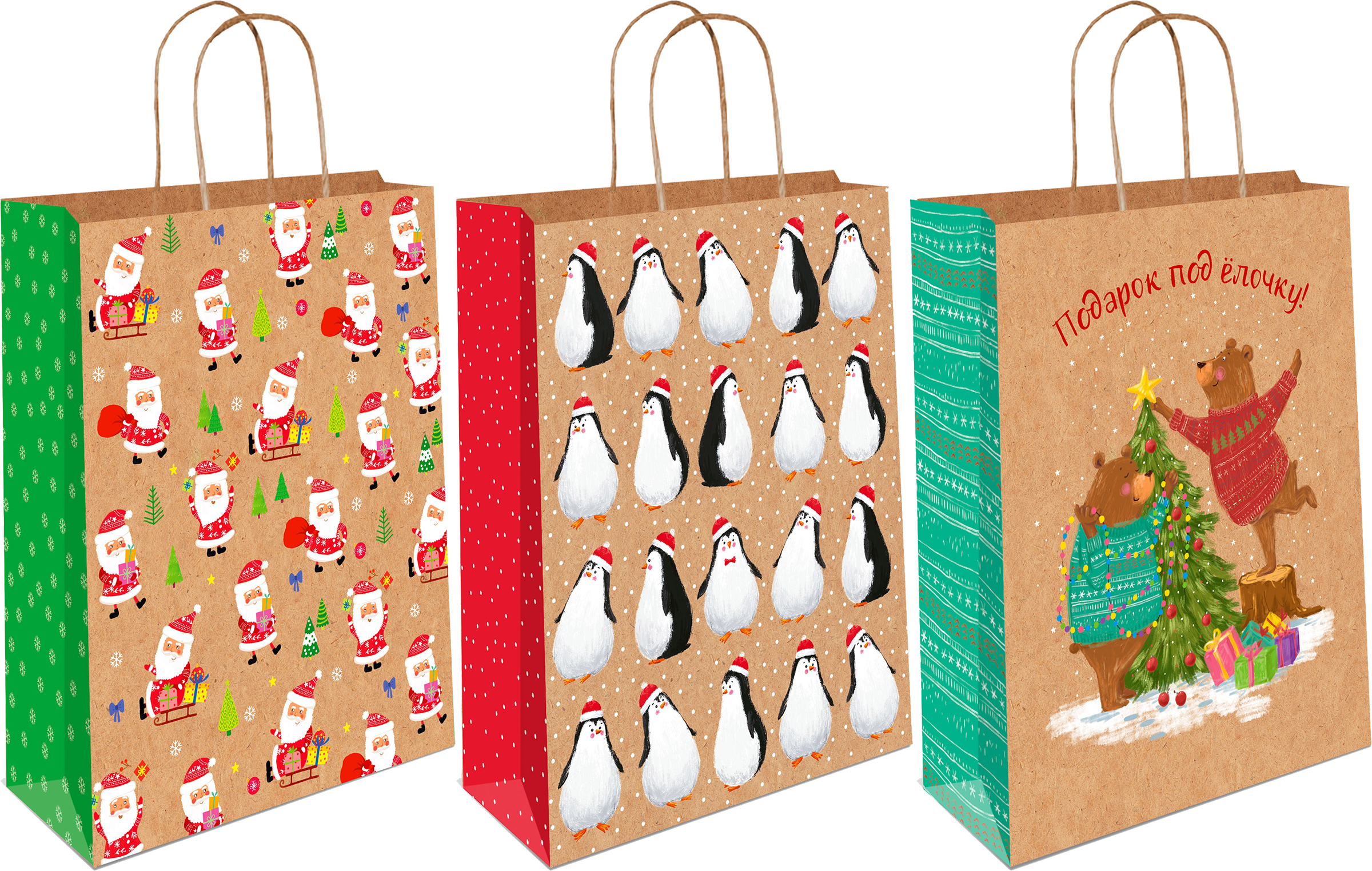 Изображение товара Пакет подарочный АРТ ДИЗАЙН Новый год 26х32х12см крафтовый