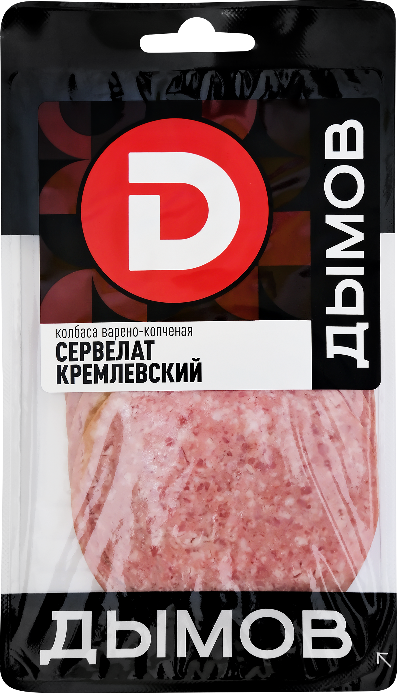 Изображение товара Колбаса копчено-вареная ДЫМОВ Сервелат Кремлевский, нарезка, 110г
