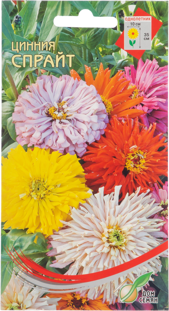 Изображение товара Семена ДОМ СЕМЯН Цинния Спрайт, 0,22г