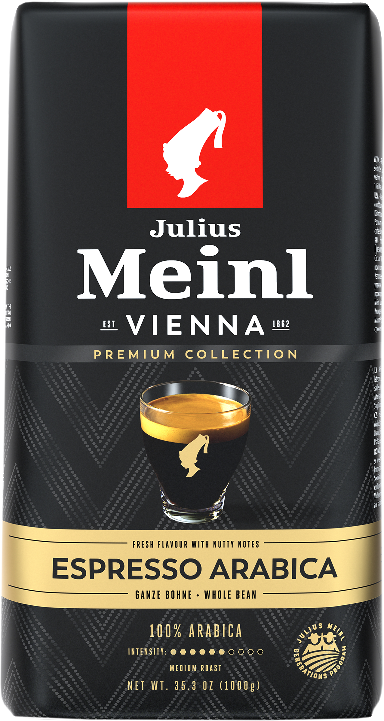 Изображение товара Кофе зерновой JULIUS MEINL Espresso Premium натуральный 1кг средняя обжарка