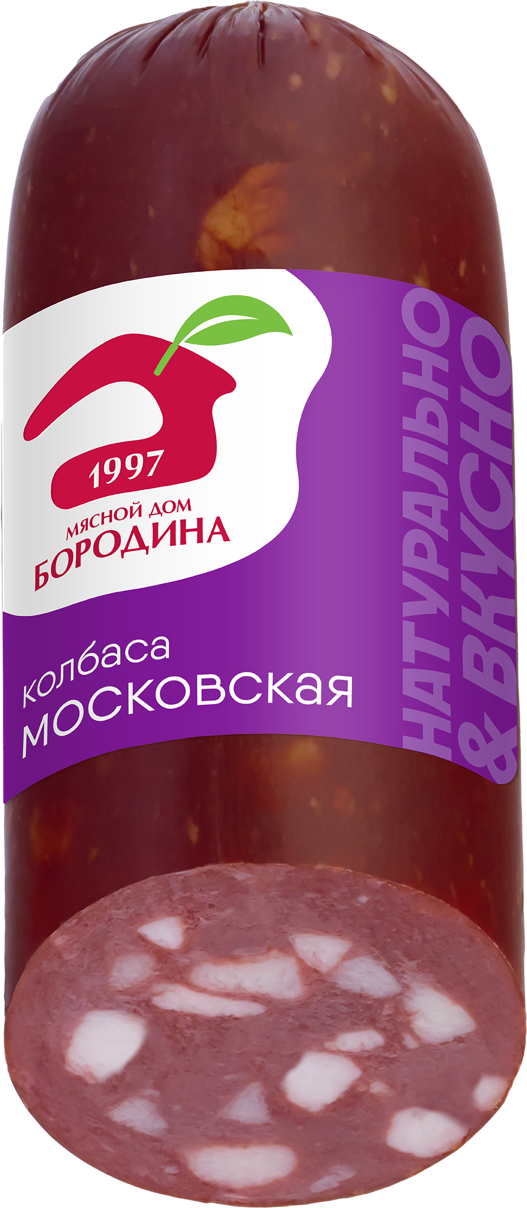 Изображение товара Колбаса копчено-вареная МД БОРОДИНА Московская со срезом, 320г