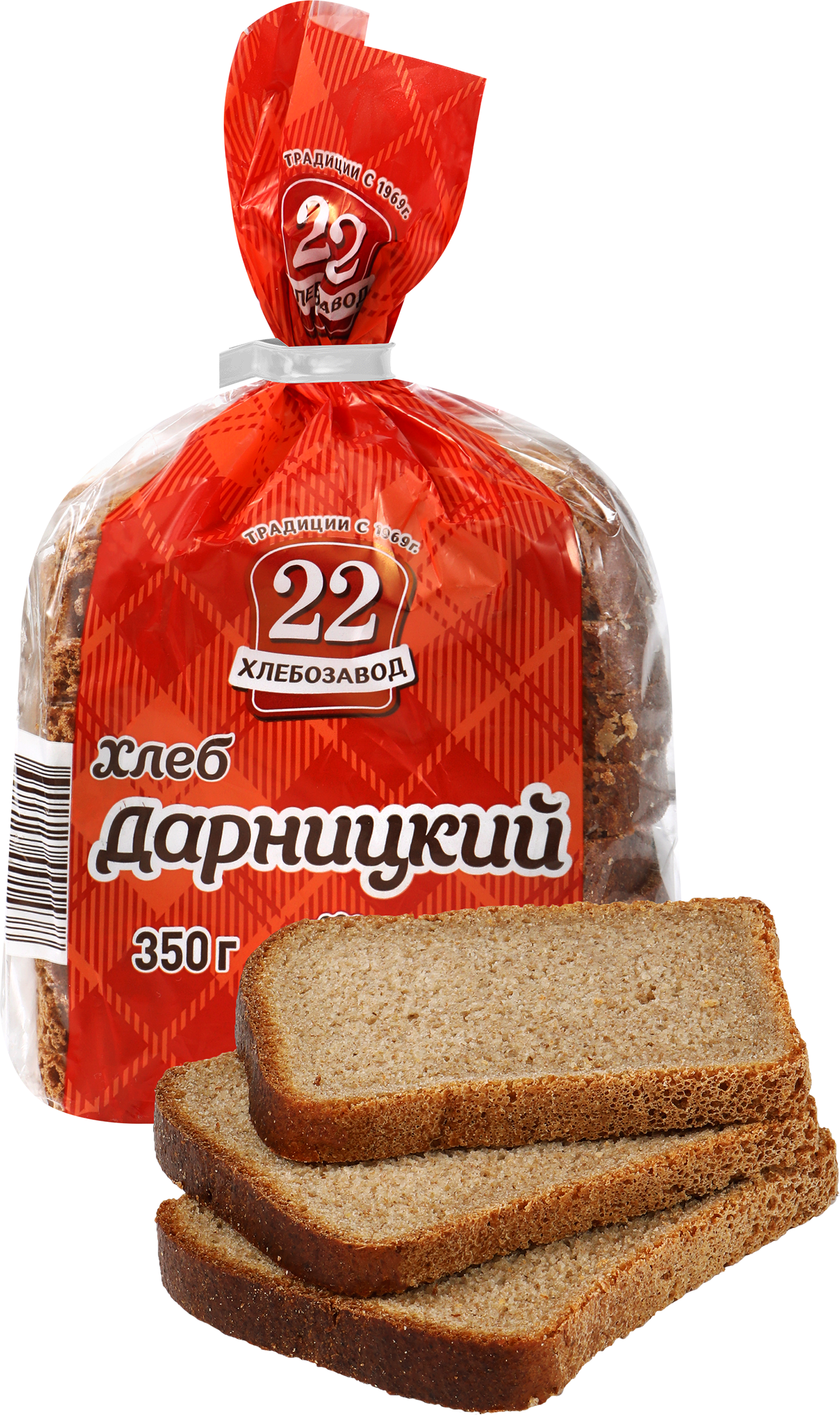 Изображение товара Хлеб ХЛЕБОЗАВОД №22 Дарницкий, в нарезке, половинка, 350г