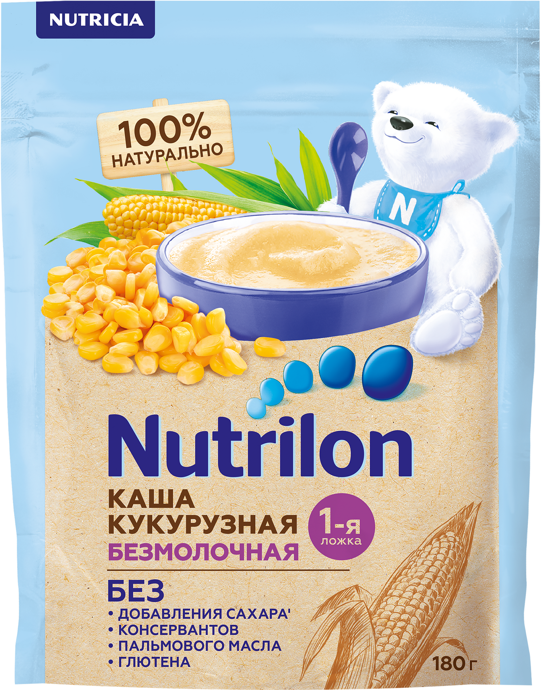Изображение товара Кукурузная безмолочная детская каша NUTRILON для 5 месяцев 180г