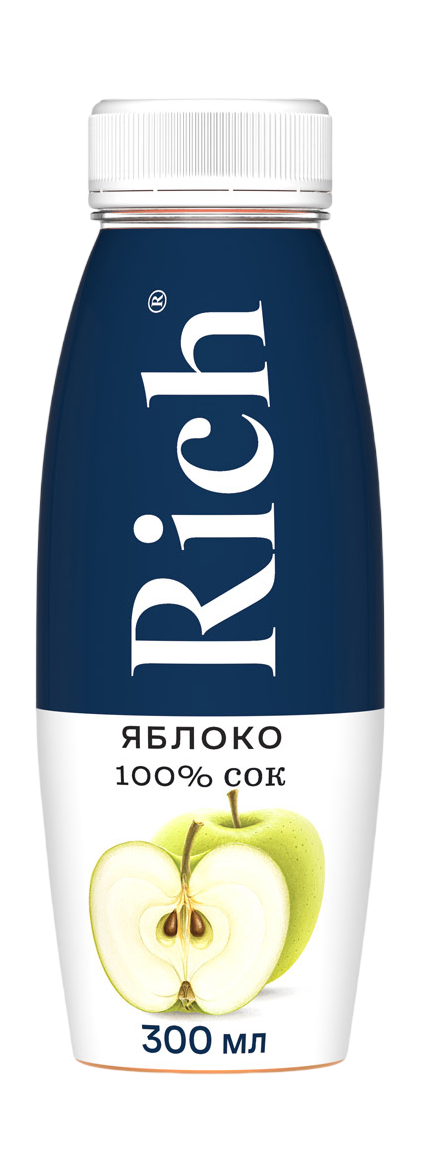 Изображение товара Сок RICH Яблоко 0.3л - натуральный напиток без добавления сахара