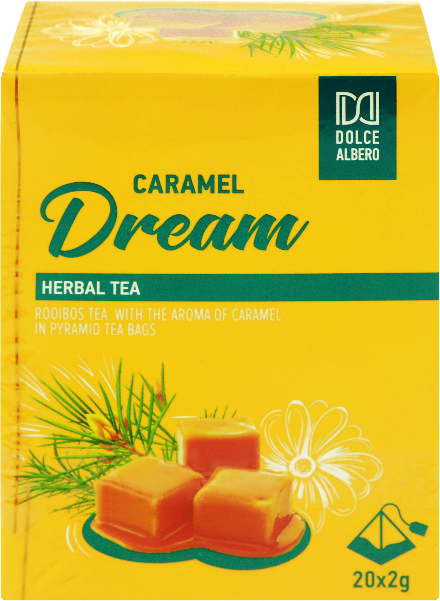 Изображение товара Напиток чайный DOLCE ALBERO Caramel Dream 20 пирамидок, натуральный фиточай