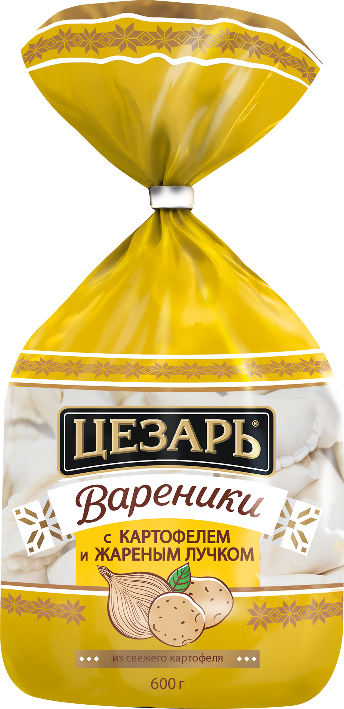Изображение товара Вареники ЦЕЗАРЬ с картофелем и жареным лучком, 600г
