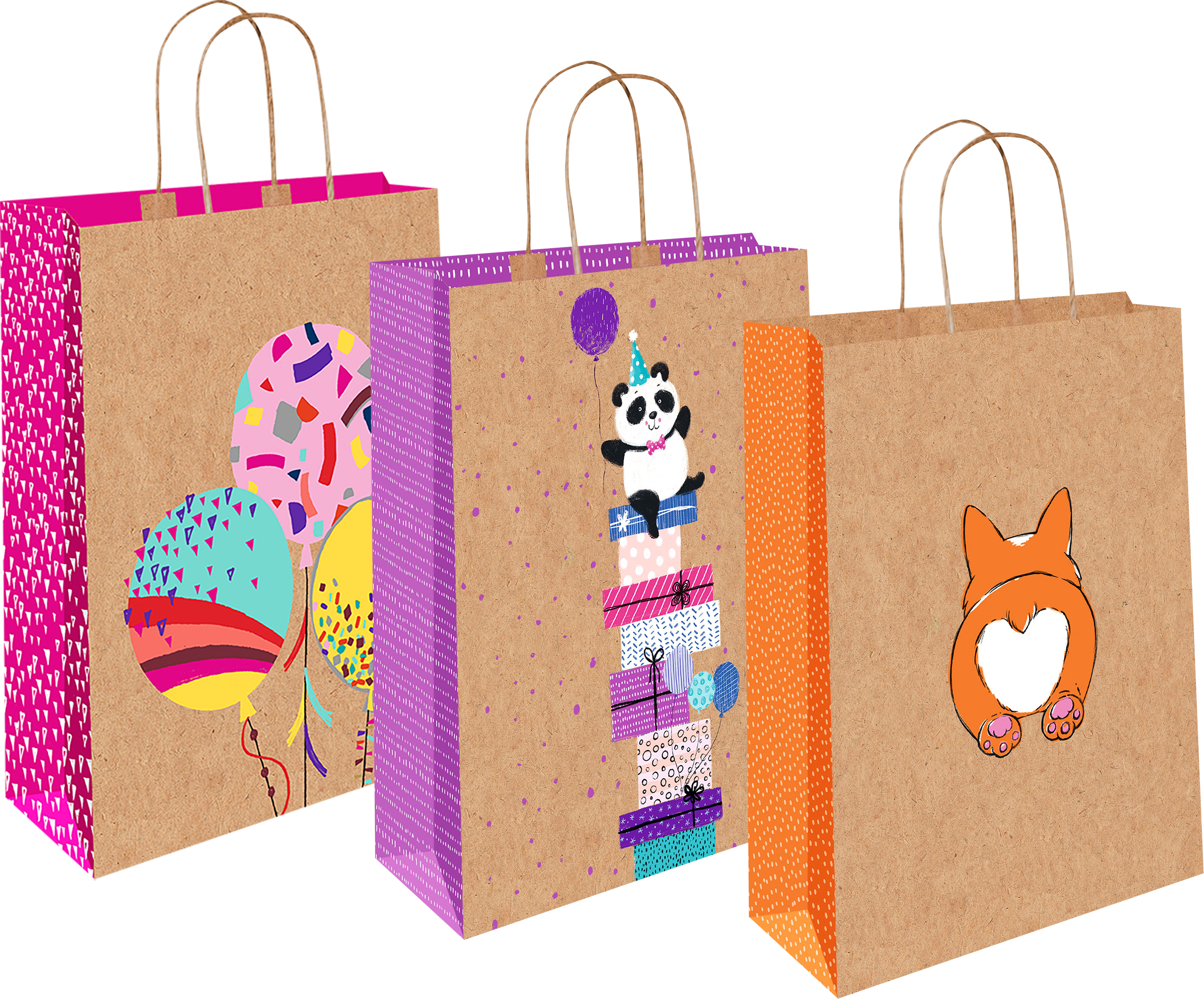 Изображение товара Подарочный пакет АРТ ДИЗАЙН Крафт АВ цветные дизайны плотная бумага