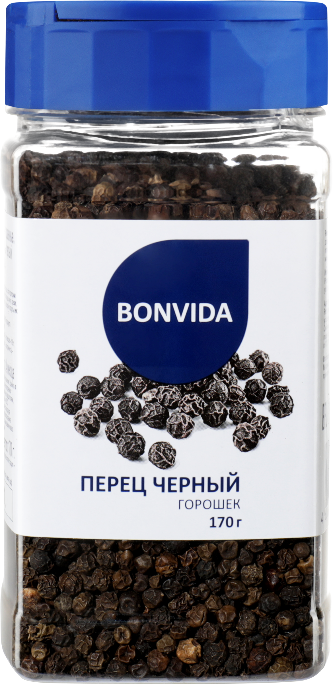 Изображение товара Перец черный BONVIDA горошек 170 г - цельный сушеный продукт