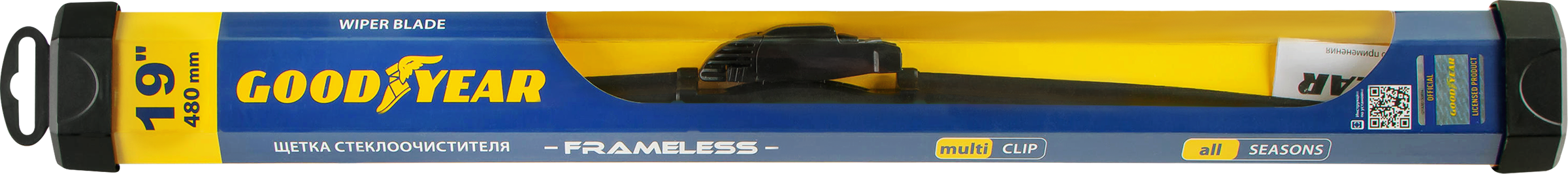 Изображение товара Щетка стеклоочистителя GOODYEAR Frameless, бескаркасная, 19"/48см Арт. GY000419