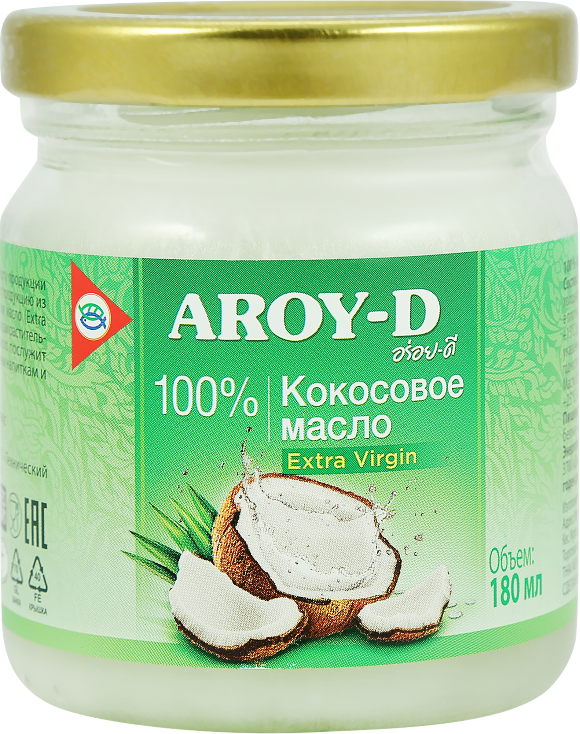 Изображение товара Масло кокосовое AROY-D Extra Virgin, 180мл