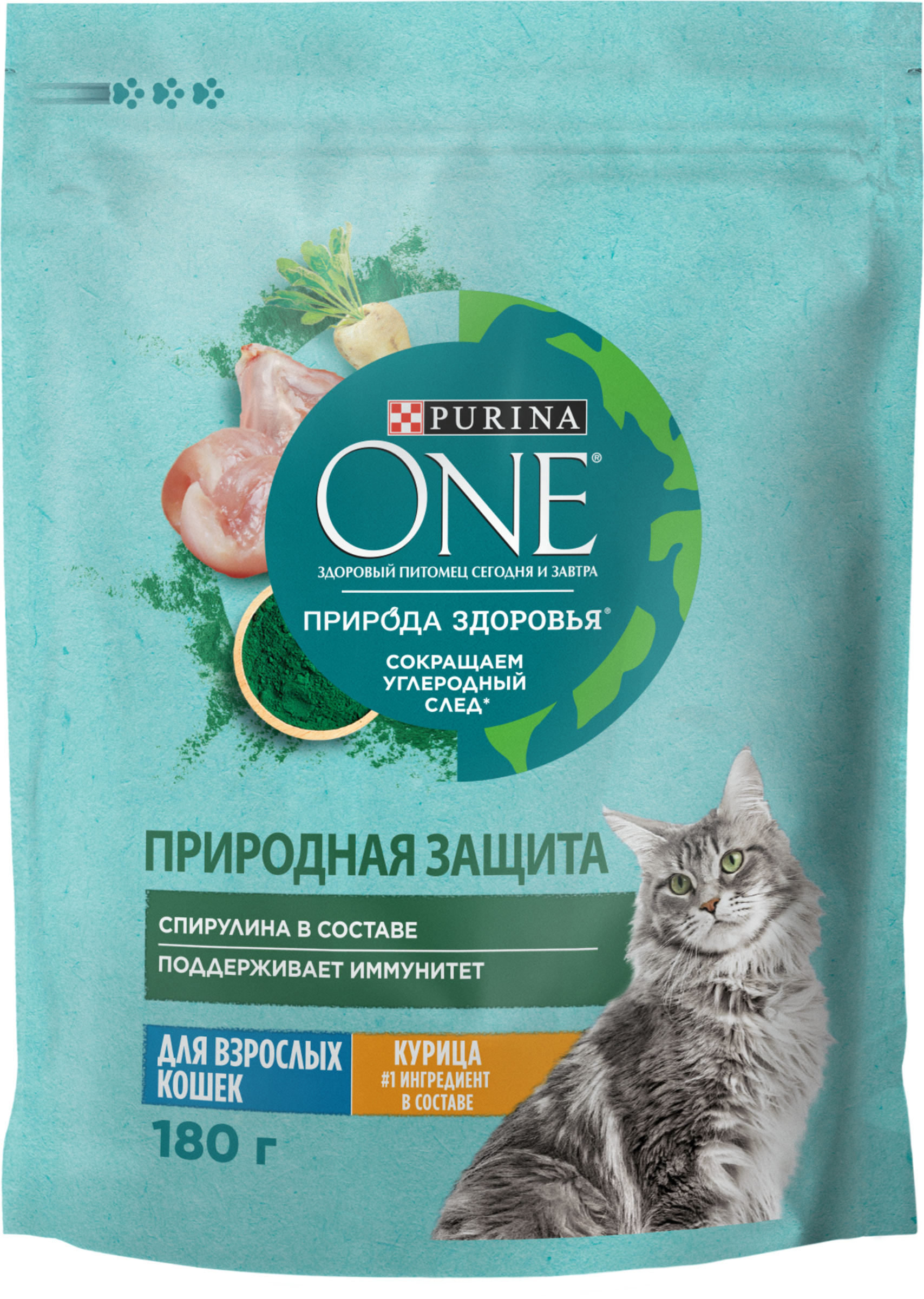 Изображение товара Корм сухой для взрослых кошек PURINA ONE Superfood с курицей, 180г