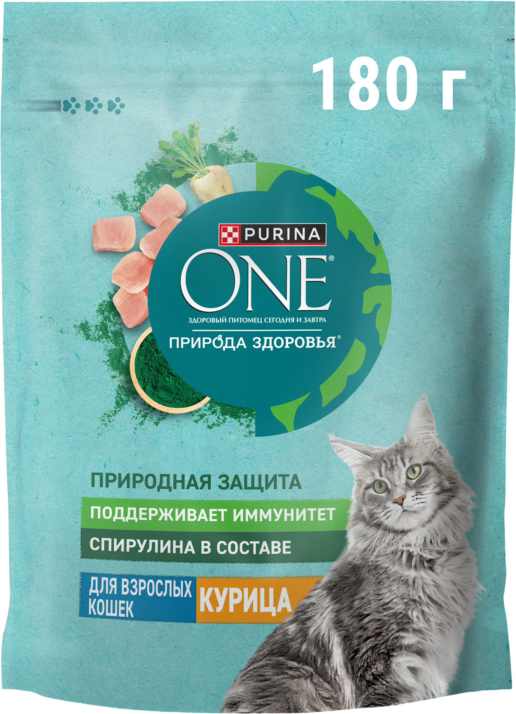 Изображение товара Корм сухой для взрослых кошек PURINA ONE Superfood с курицей 180г