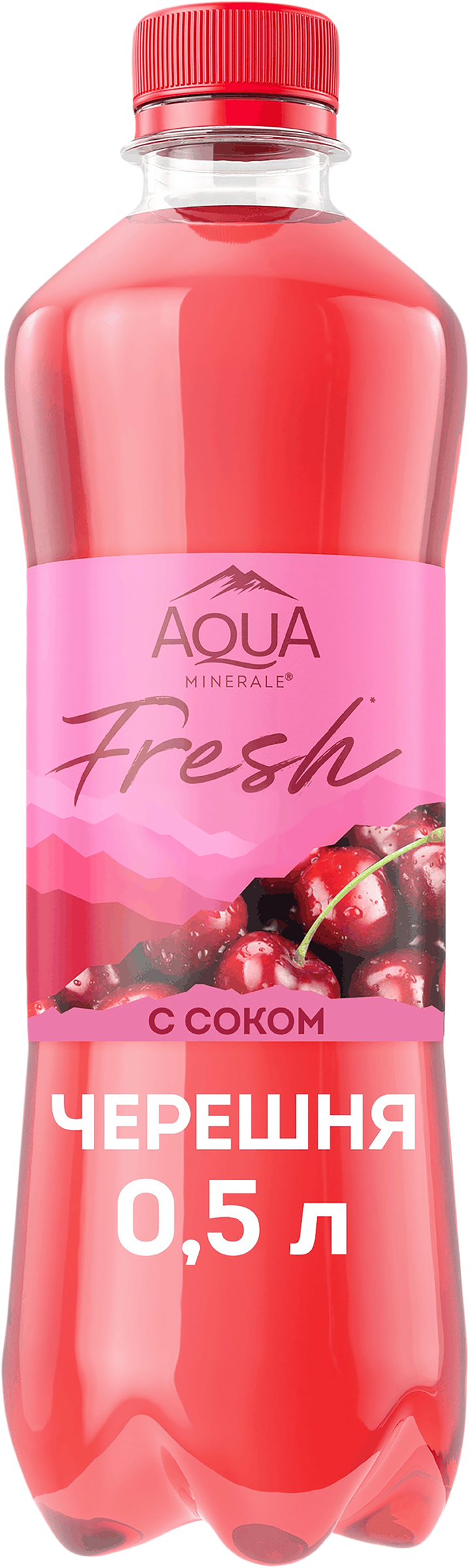 Изображение товара Вода питьевая AQUA MINERALE Juicy Черешня газированная, 0.5л