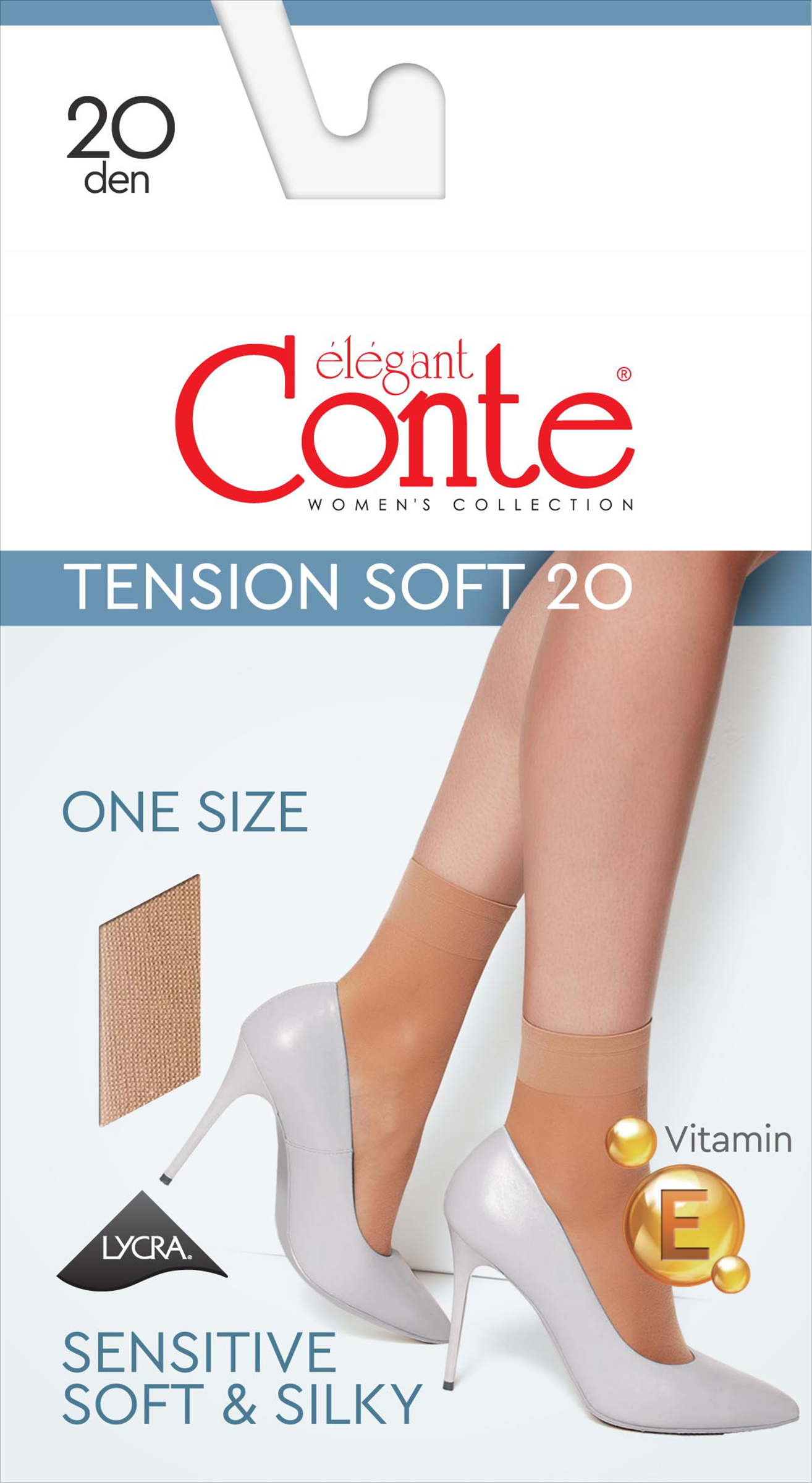 Изображение товара Женские носки CONTE Tension Soft 20 den бронзовые комфортные и эластичные