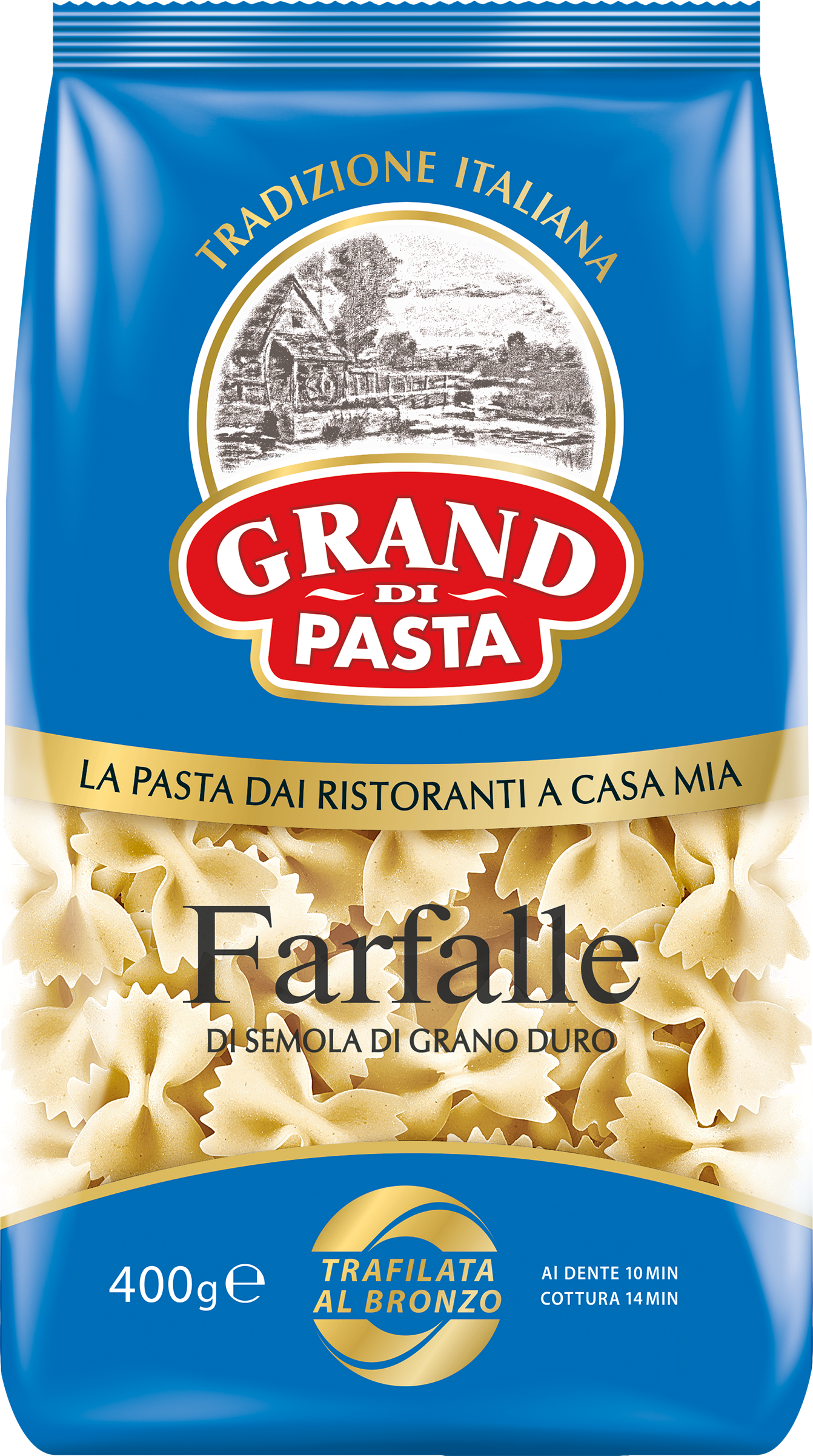 Изображение товара Макароны GRAND DI PASTA Farfalle Бантики высший сорт, 400г