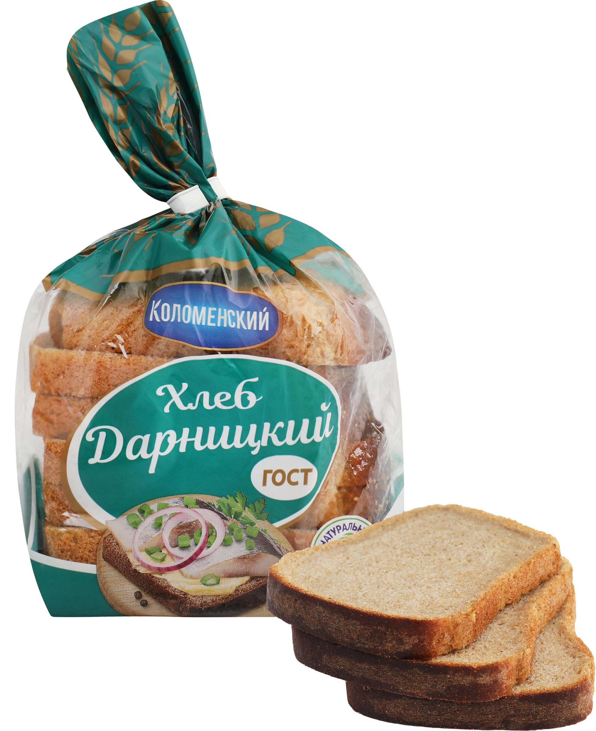 Изображение товара Хлеб КОЛОМЕНСКОЕ Дарницкий, в нарезке, половинка, 350г