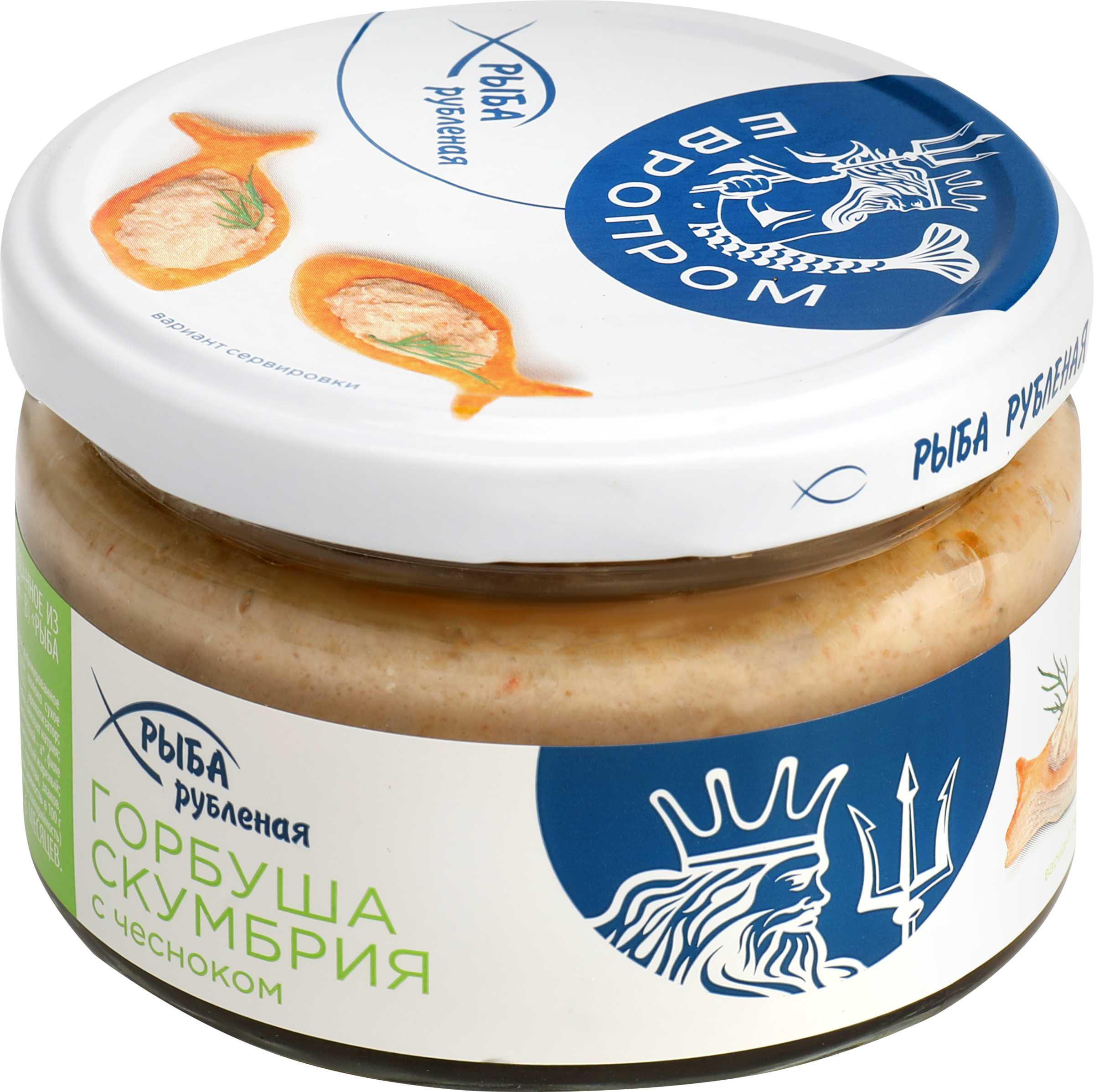Изображение товара Горбуша-скумбрия ЕВРОПРОМ с чесноком рубленая, 180г