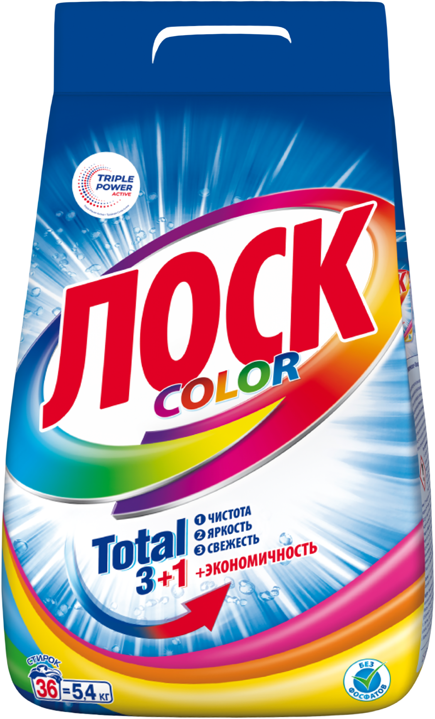 Изображение товара Стиральный порошок для цветного белья ЛОСК Color 5,4 кг для автоматической стирки