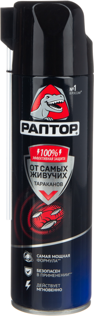 Изображение товара Аэрозоль РАПТОР от резистентных тараканов 430 мл эффективное средство