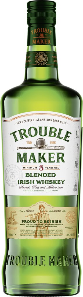 Изображение товара Виски TROUBLEMAKER купажированный 40% 0.5л Россия стеклянная бутылка