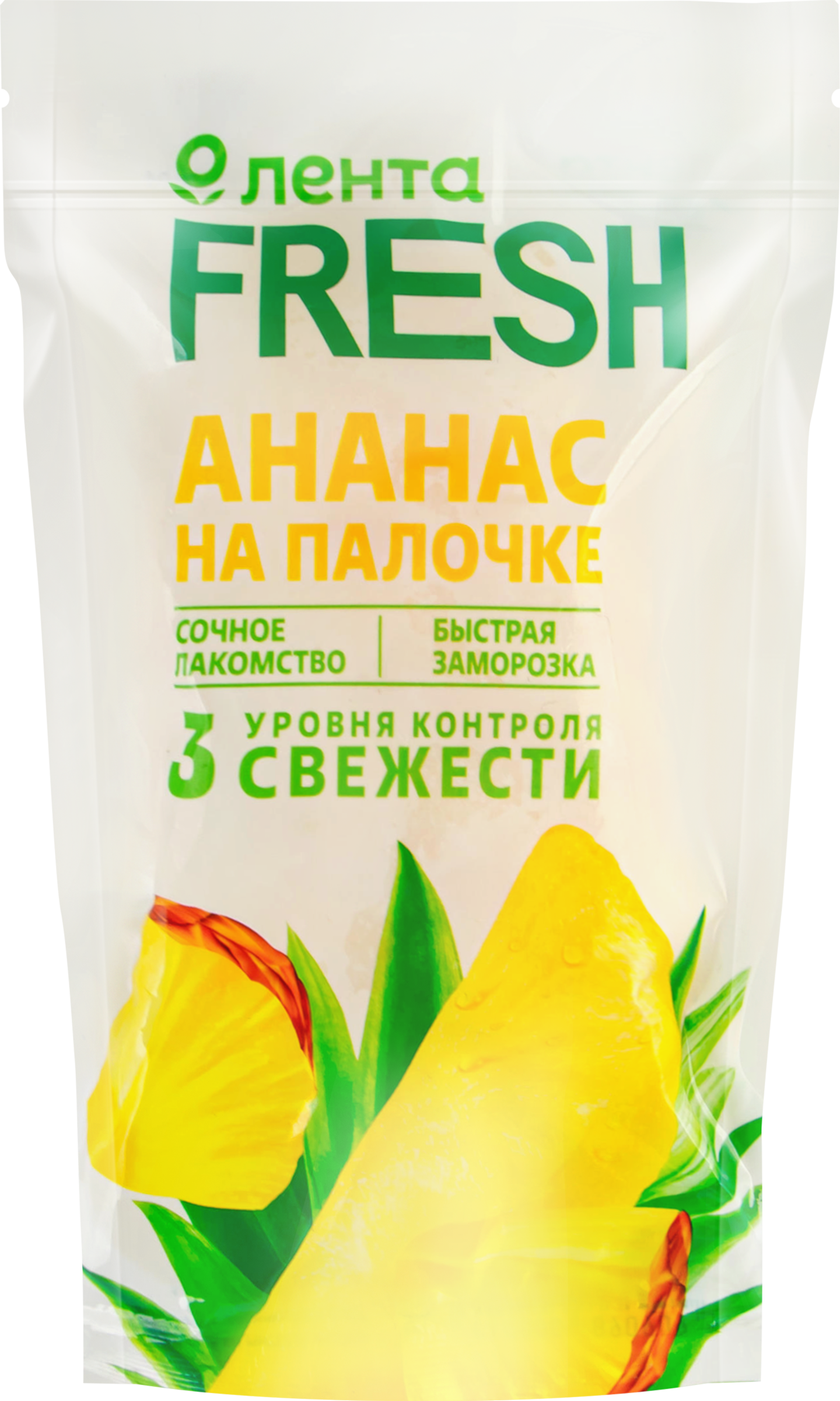 Изображение товара Ананас ЛЕНТА FRESH на палочке 80г натуральное замороженное лакомство