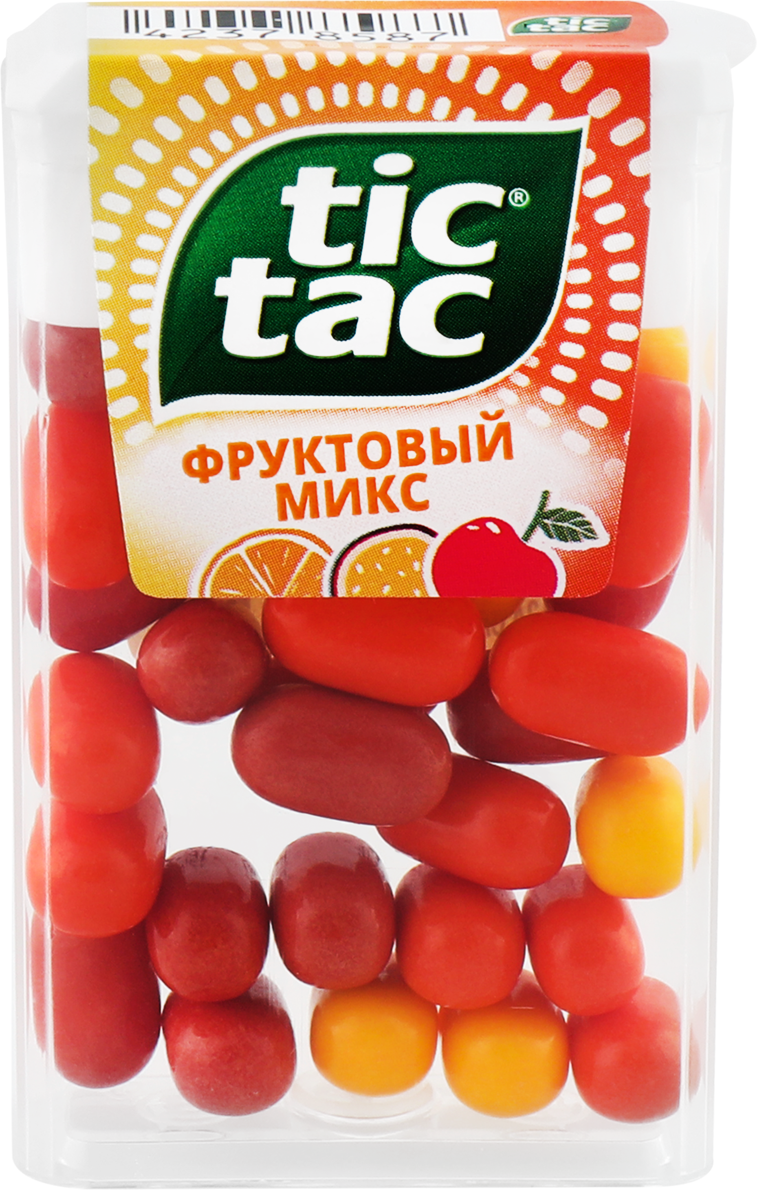 Изображение товара Драже TIC TAC Фруктовый микс (вишня, апельсин, маракуйя), 16г