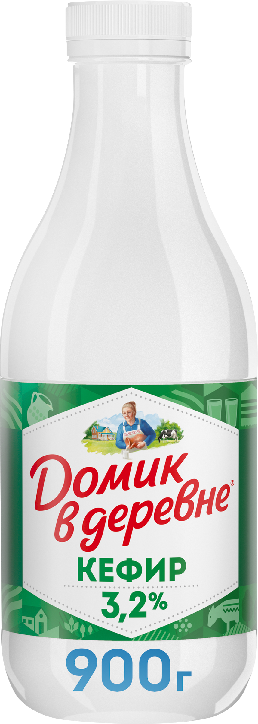 Изображение товара Кефир Домик в деревне 3,2% 900г натуральный по ГОСТу
