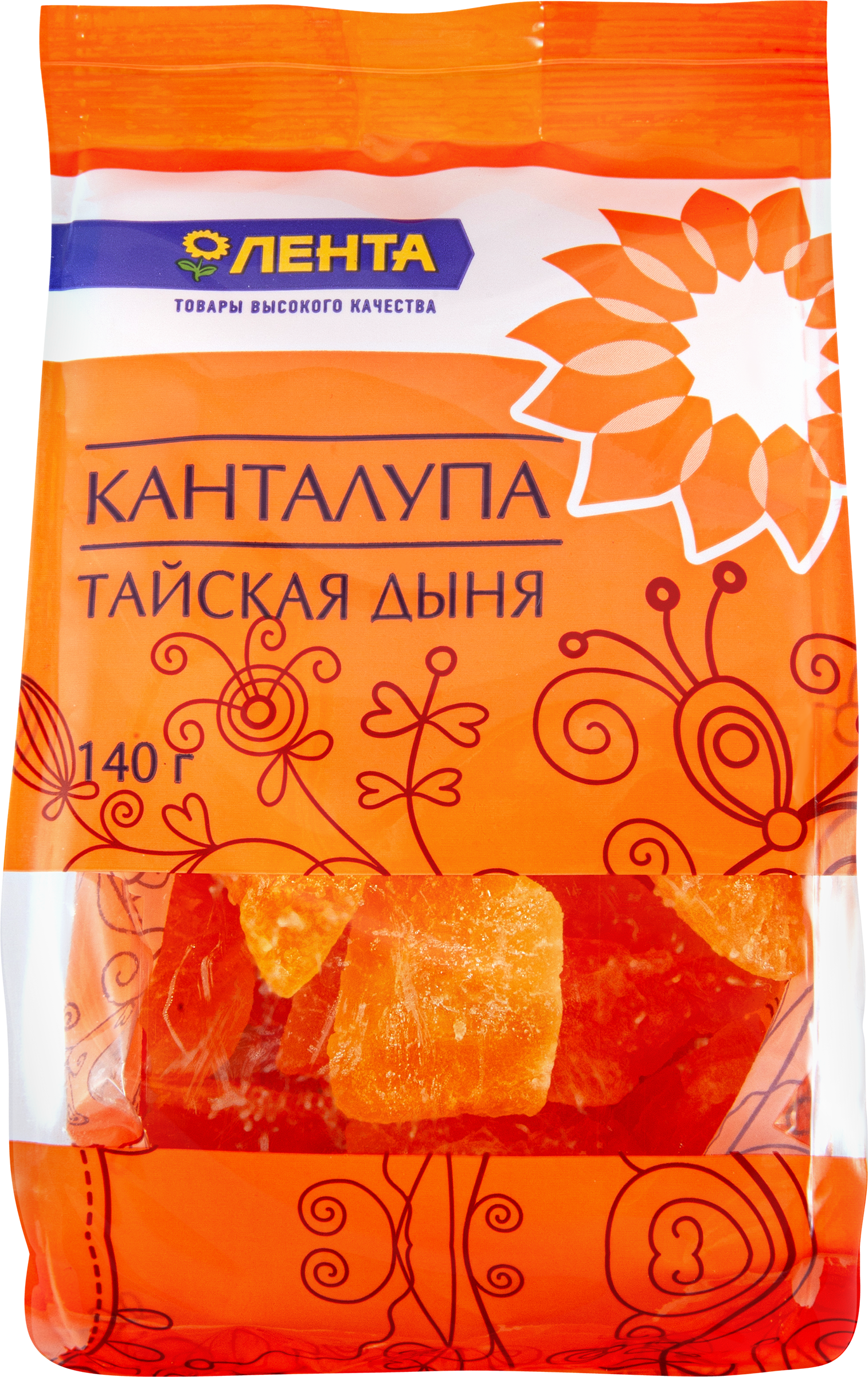 Изображение товара Цукаты ЛЕНТА Канталупа (тайская дыня), 140г - полезный перекус