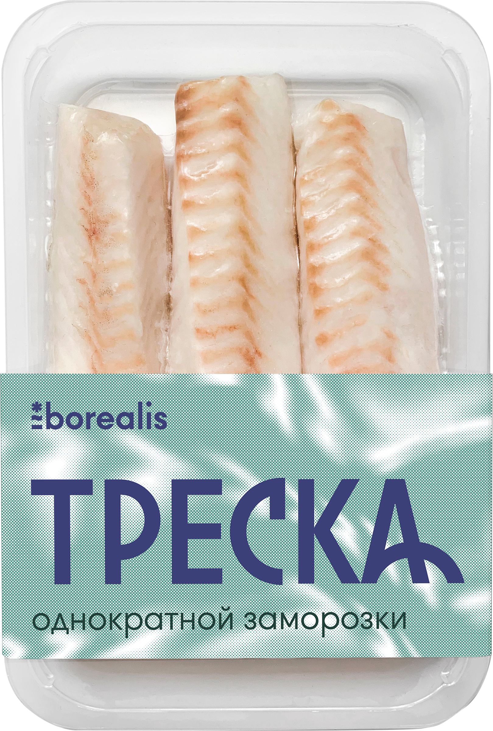 Изображение товара Треска замороженная BOREALIS филе без кожи и костей (спинка), 400г