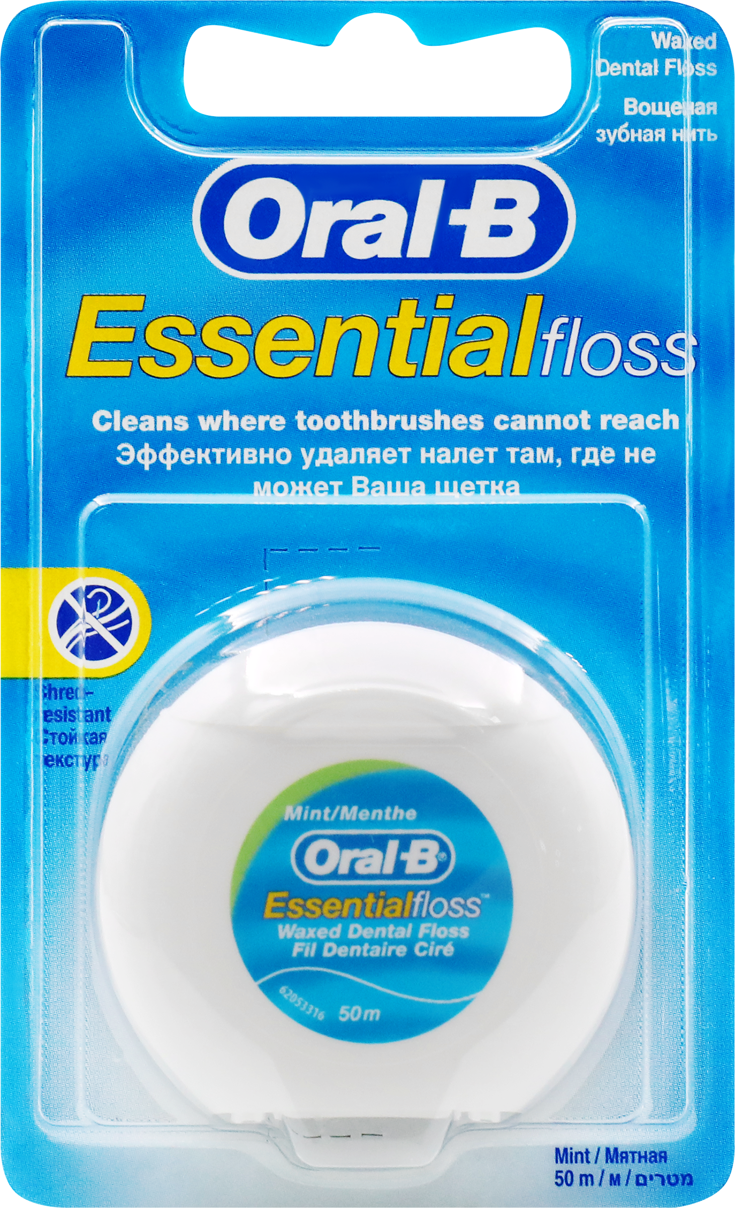 Изображение товара Зубная нить ORAL-B Essential Floss вощеная мятная, 50м