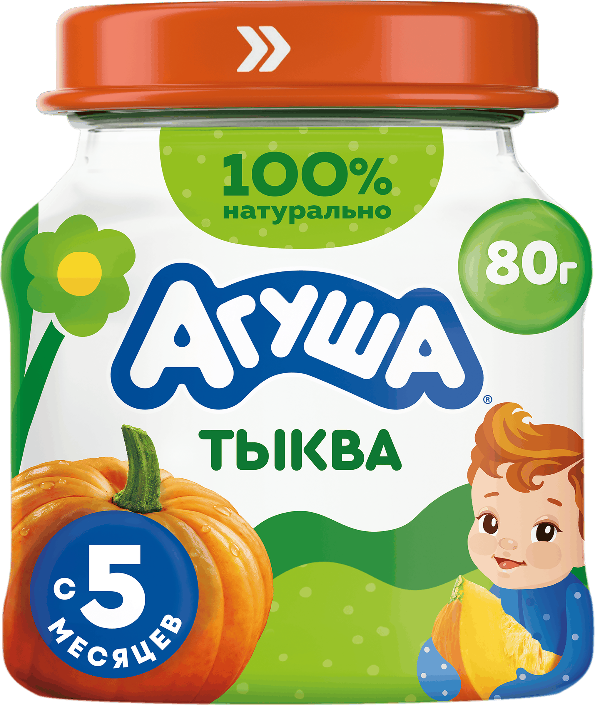 Изображение товара Пюре овощное детское АГУША Тыква, с 5 месяцев, 80г