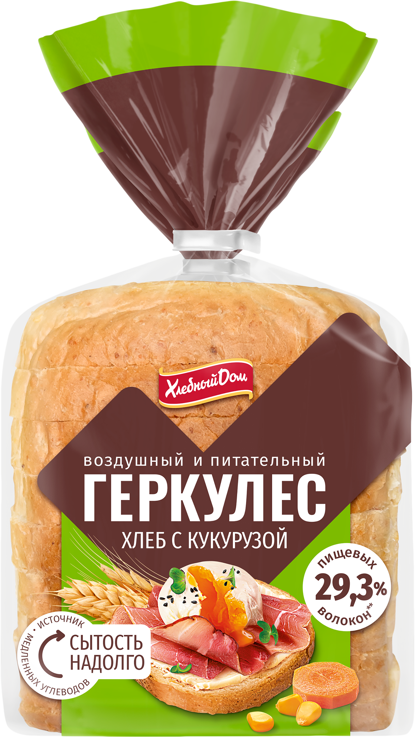 Изображение товара Хлеб ХЛЕБНЫЙ ДОМ Геркулес с кукурузой, 255г