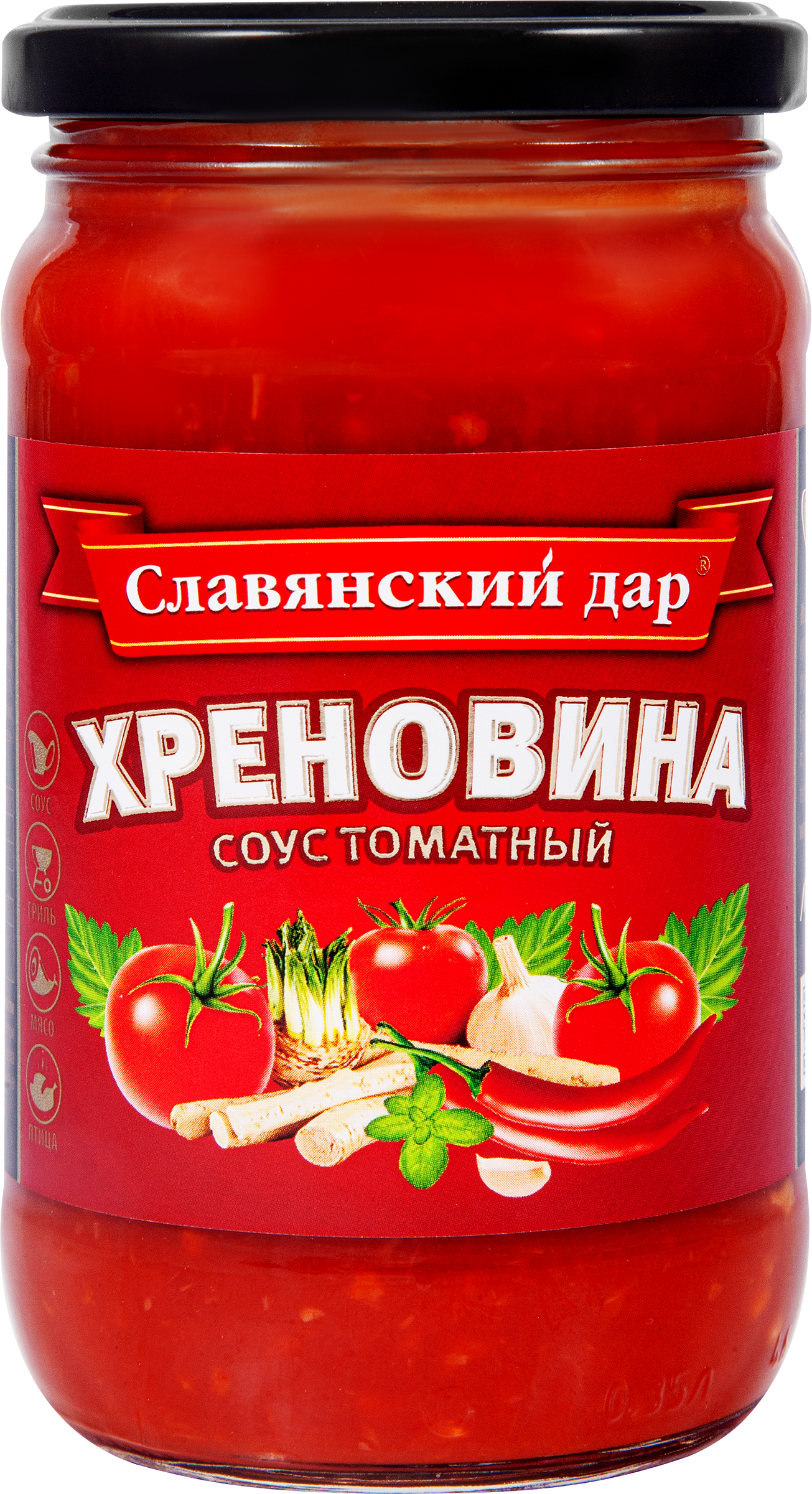 Изображение товара Соус томатный СЛАВЯНСКИЙ ДАР Хреновина, 360г в стеклянной банке