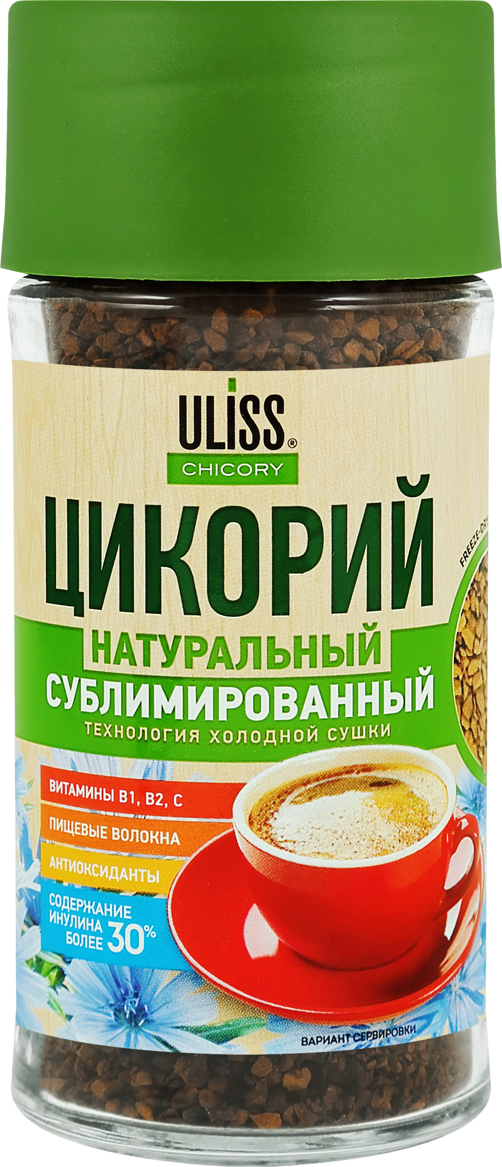 Изображение товара Цикорий растворимый ULISS Chicory натуральный сублимированный, ст/б, 85г