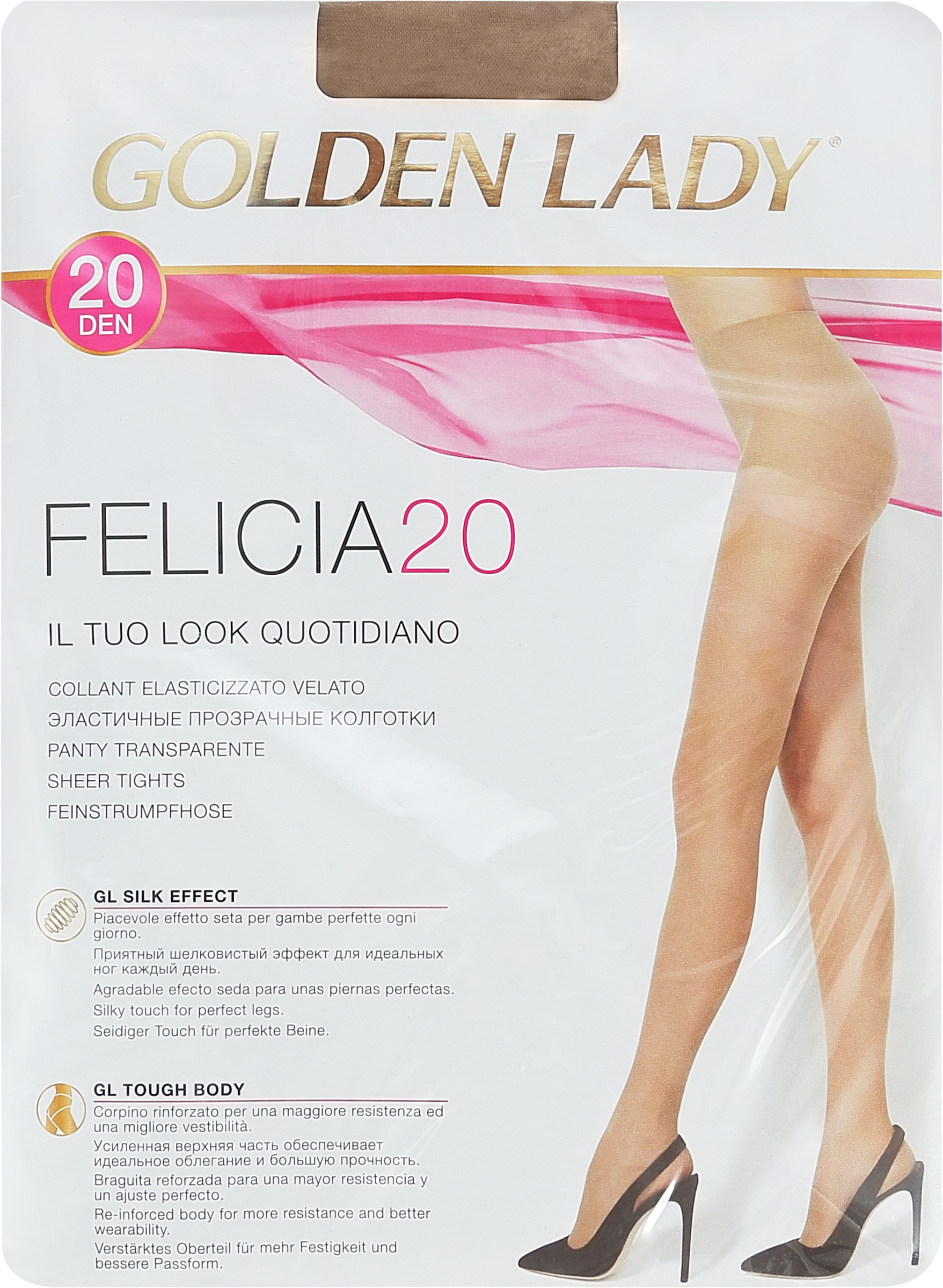 Изображение товара Колготки женские GOLDEN LADY Felicia 20 den, полуматовые, melon 4