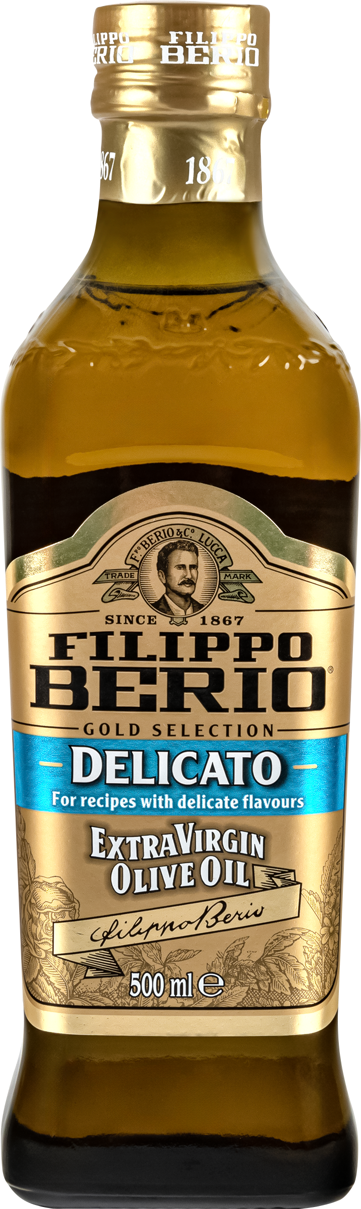 Изображение товара Масло оливковое FILIPPO BERIO Delicato Extra virgin нерафинированное, 500мл