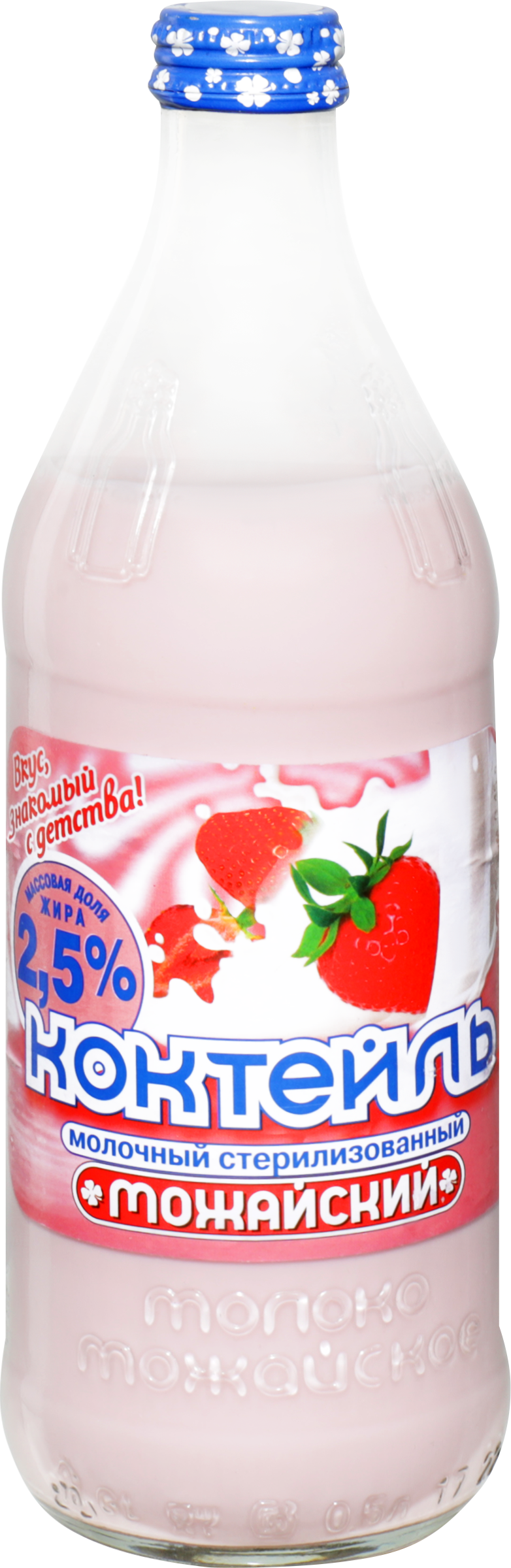 Изображение товара Коктейль молочный МОЖАЙСКОЕ с ароматом клубники 2,5%, без змж, 450г