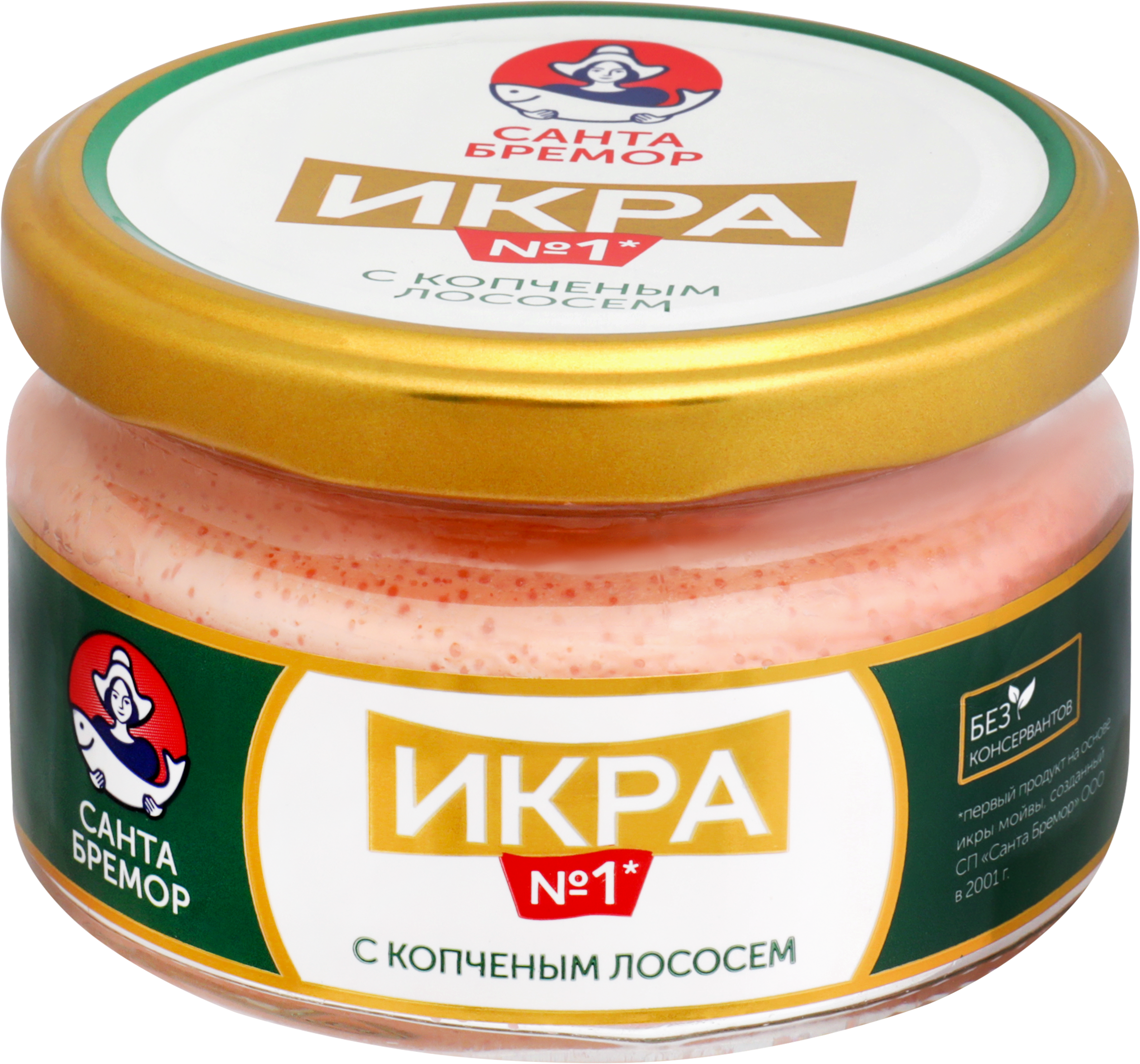 Изображение товара Икра мойвы с копченым лососем САНТА БРЕМОР 180г деликатесный продукт