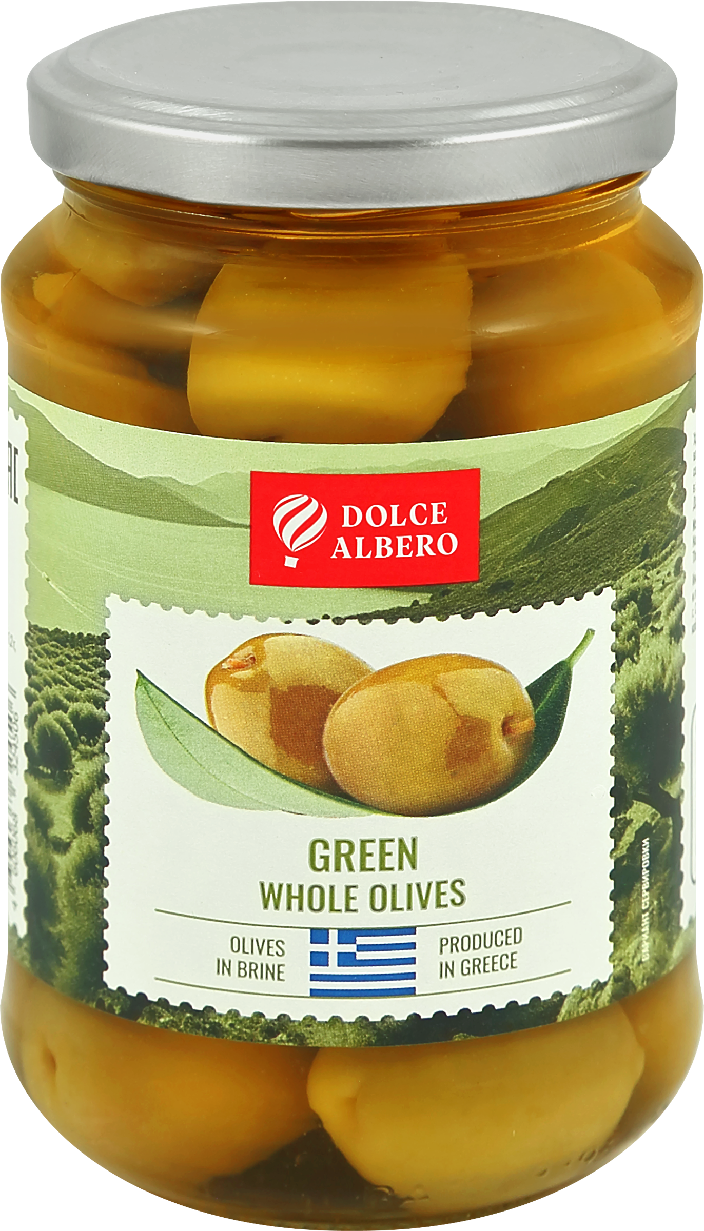 Изображение товара Зеленые оливки с косточкой DOLCE ALBERO крупные 350г