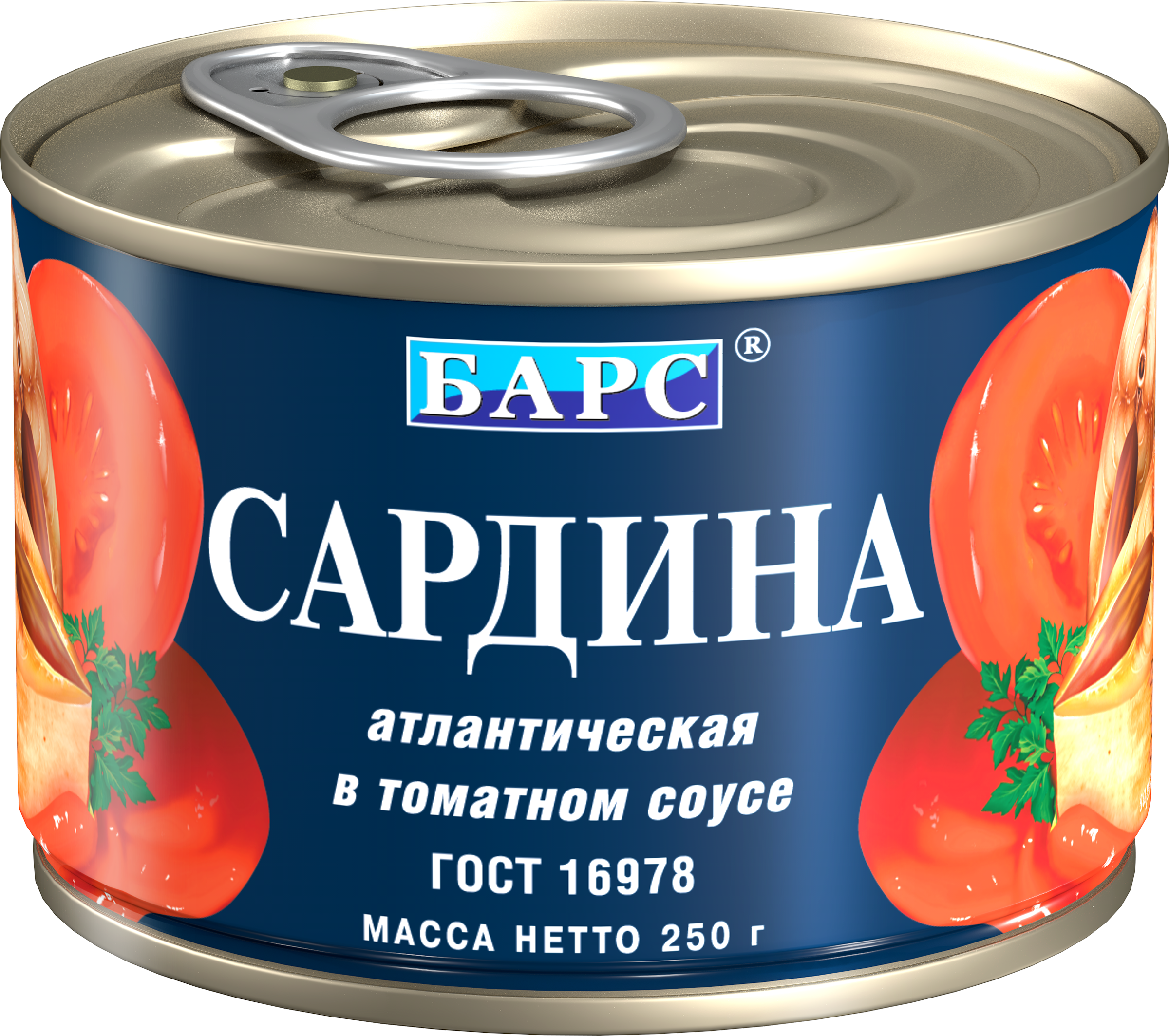 Изображение товара Консервы сардина Атлантическая в томатном соусе 250г ГОСТ
